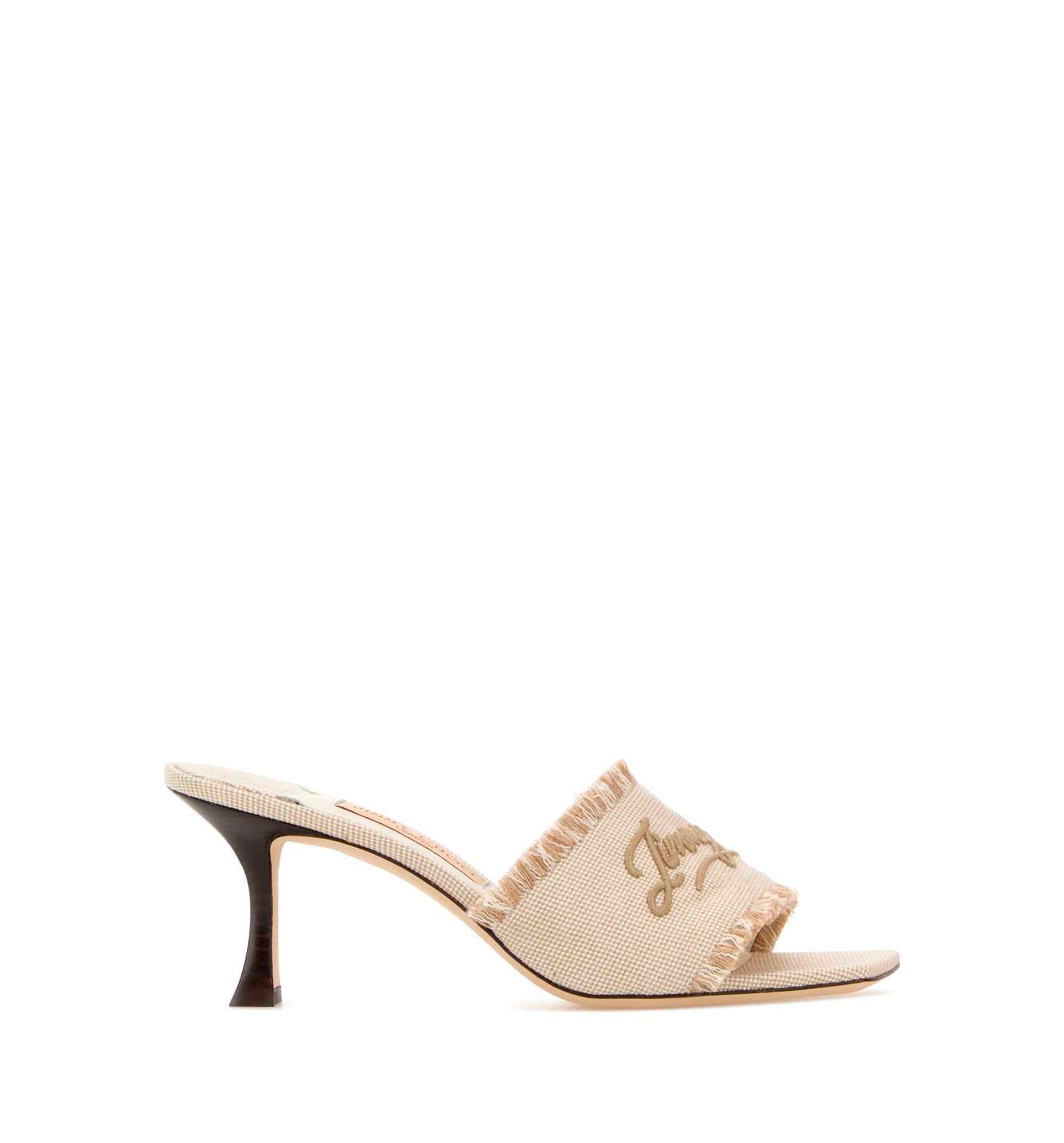 Two-tone canvas Alexia 70 mules