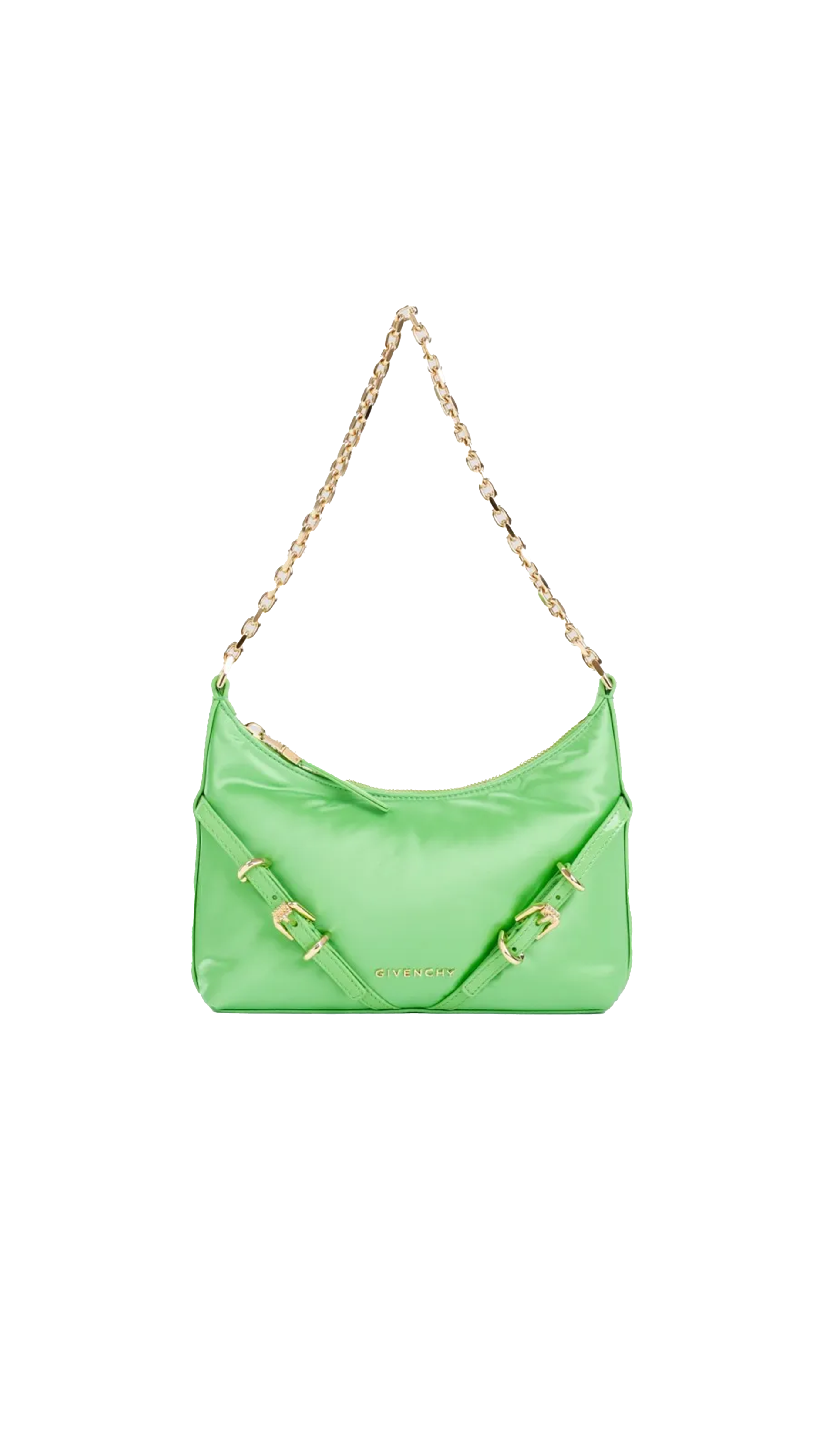 Voyou Party Bag In Leather - Neon Green