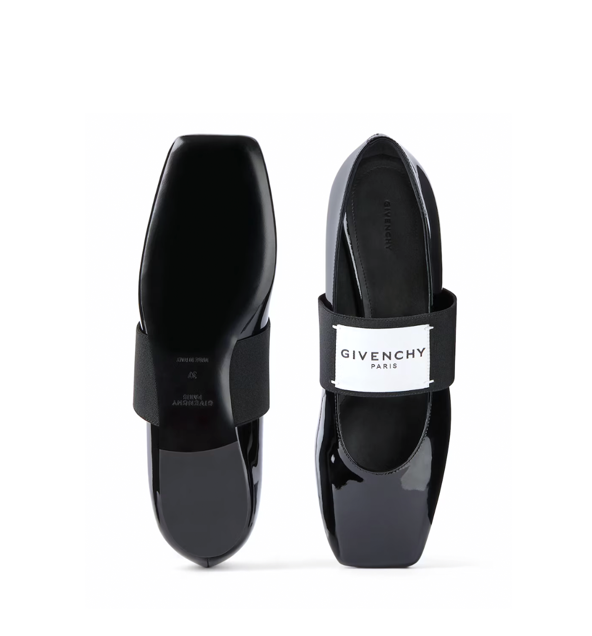 Sliced Square ballerinas in patent leather