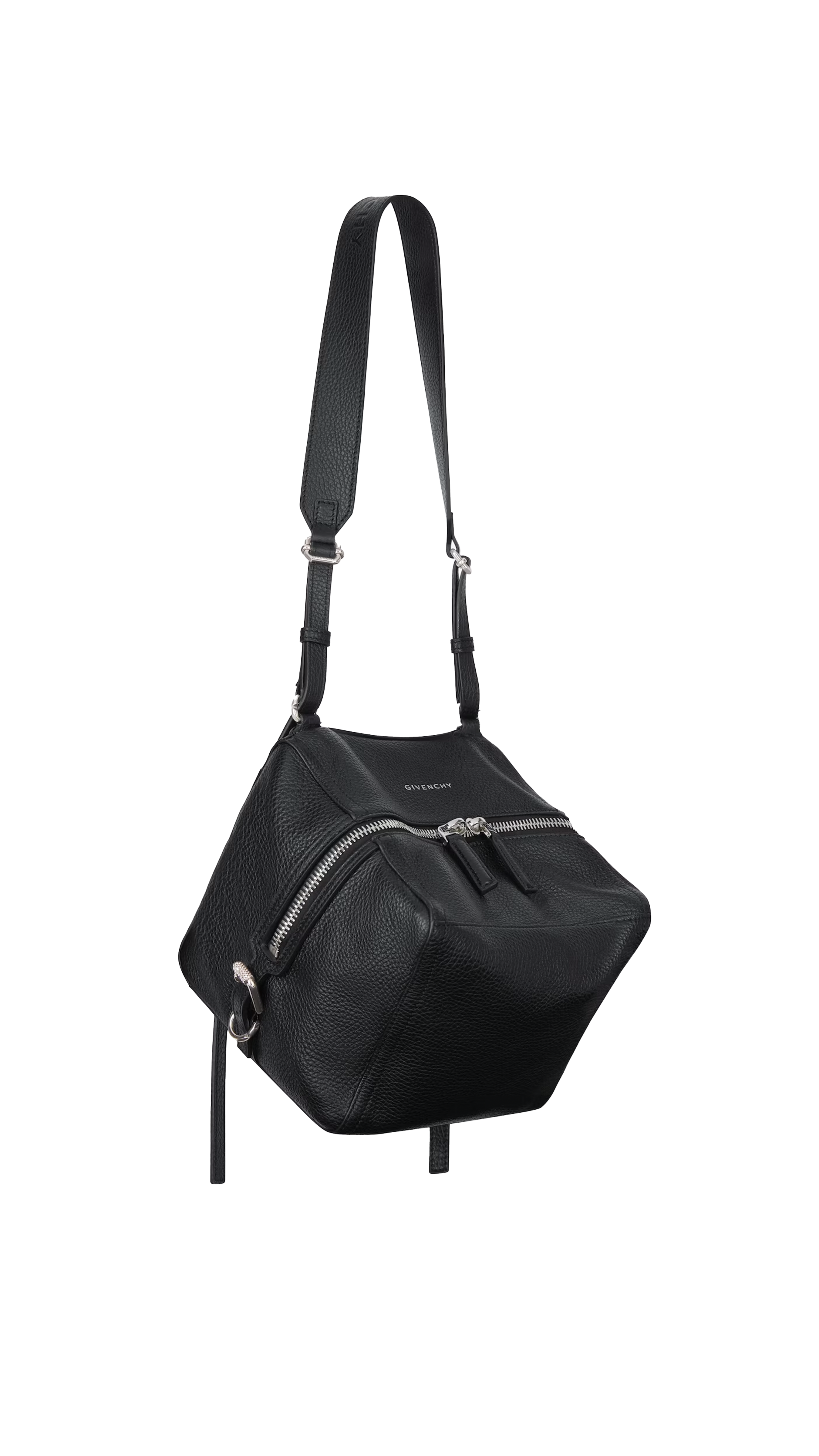 Small Pandora Bag In Grained Leather - Black