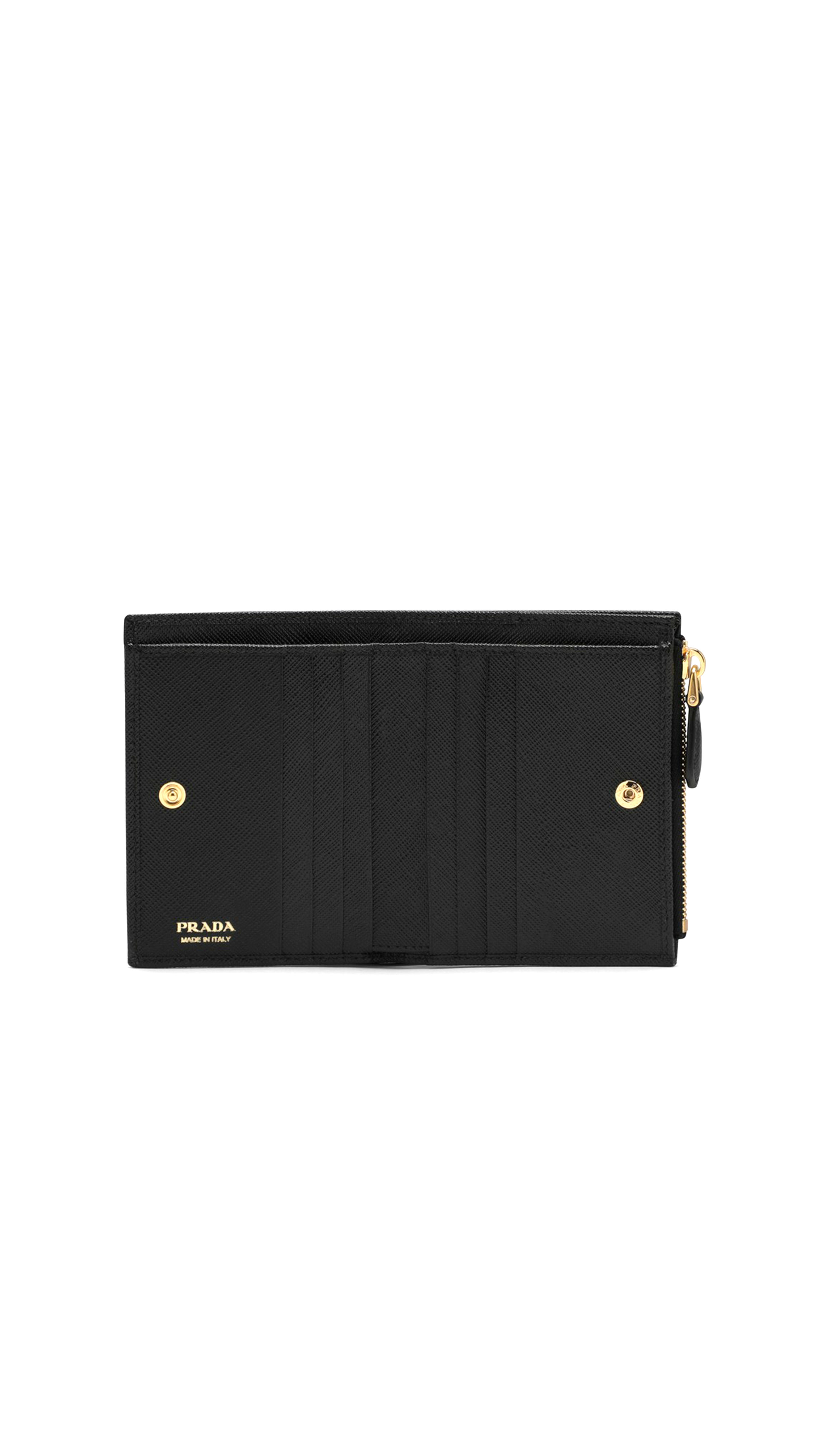 Small Saffiano Leather Wallet - Black