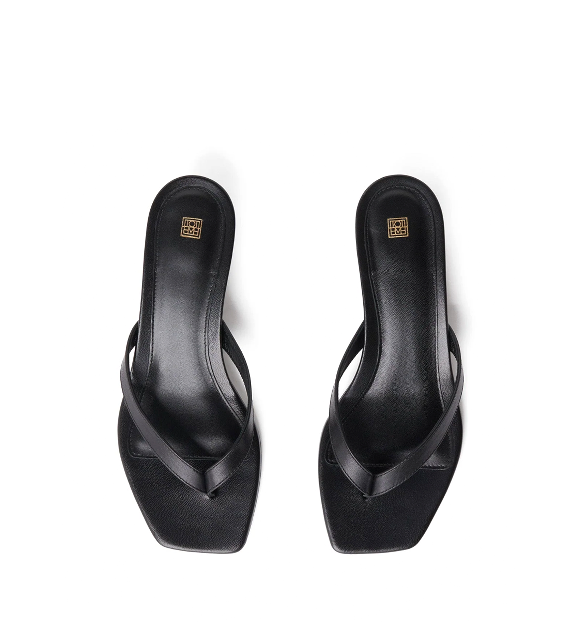Leather Heeled Flip Flop Sandals