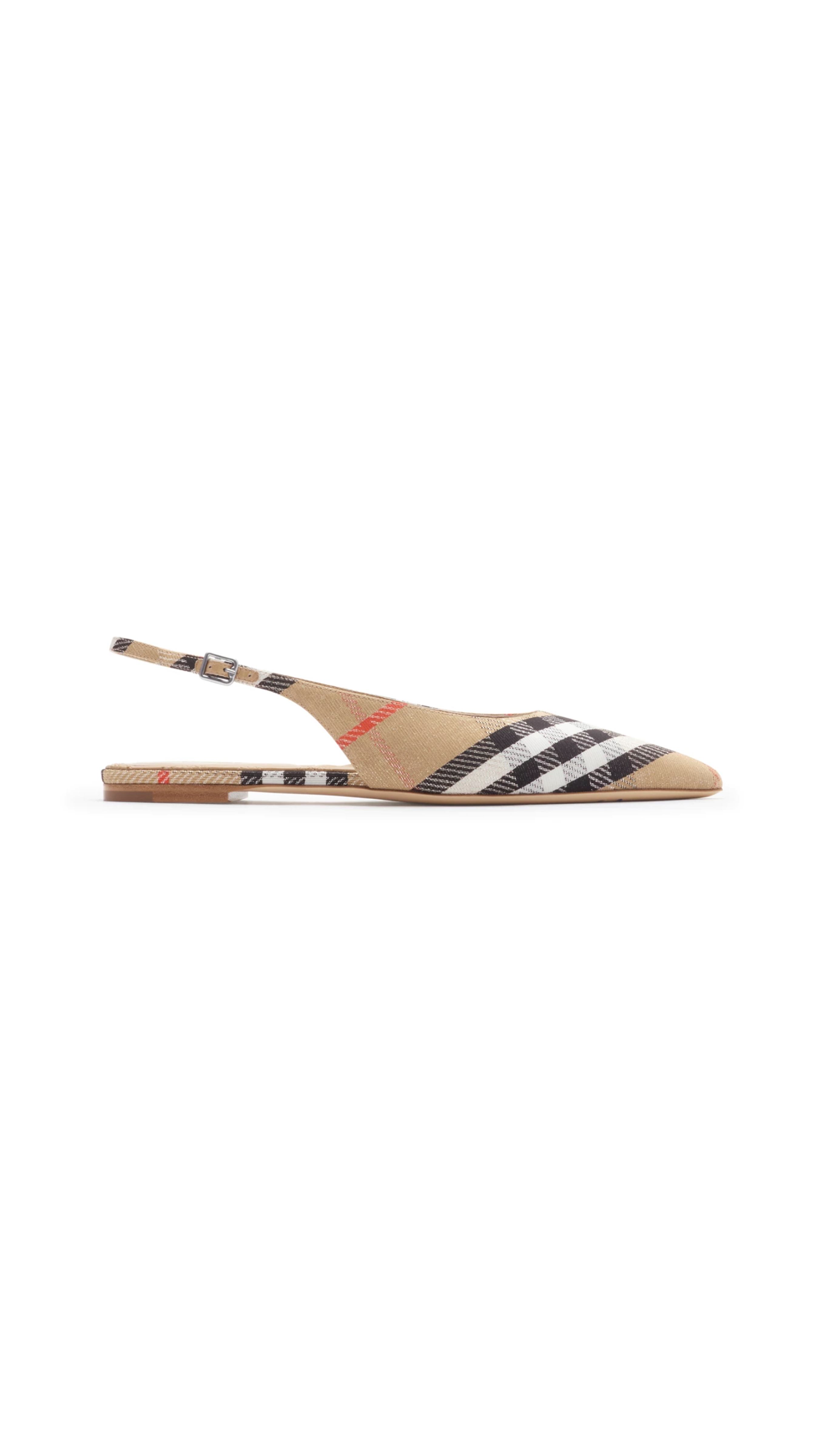 Check Birdie Slingback Flats - Sand