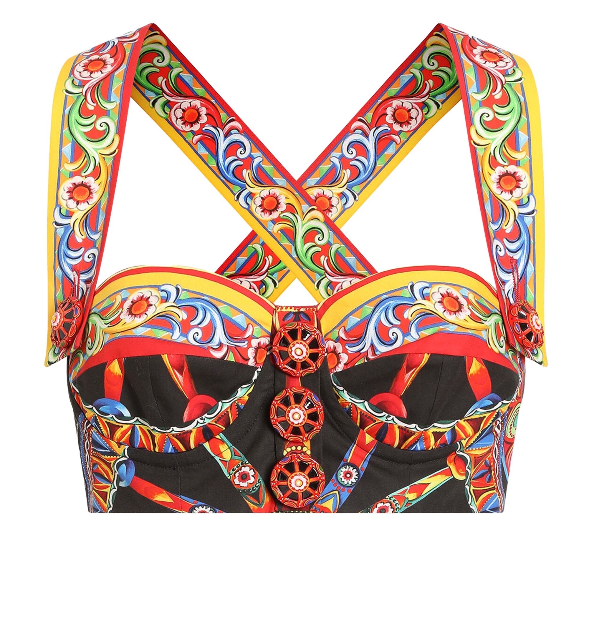 Carretto-print poplin top