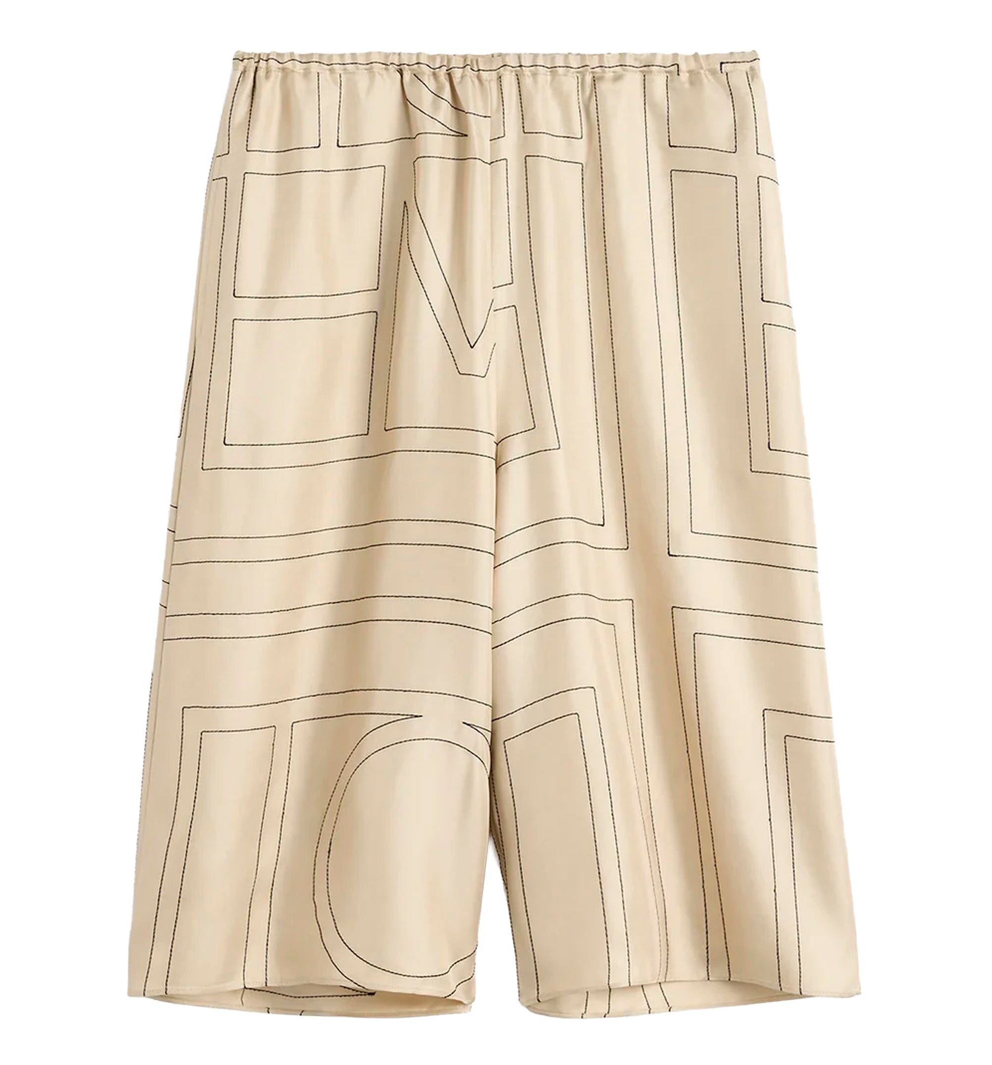 Monogram silk pj culottes ivory