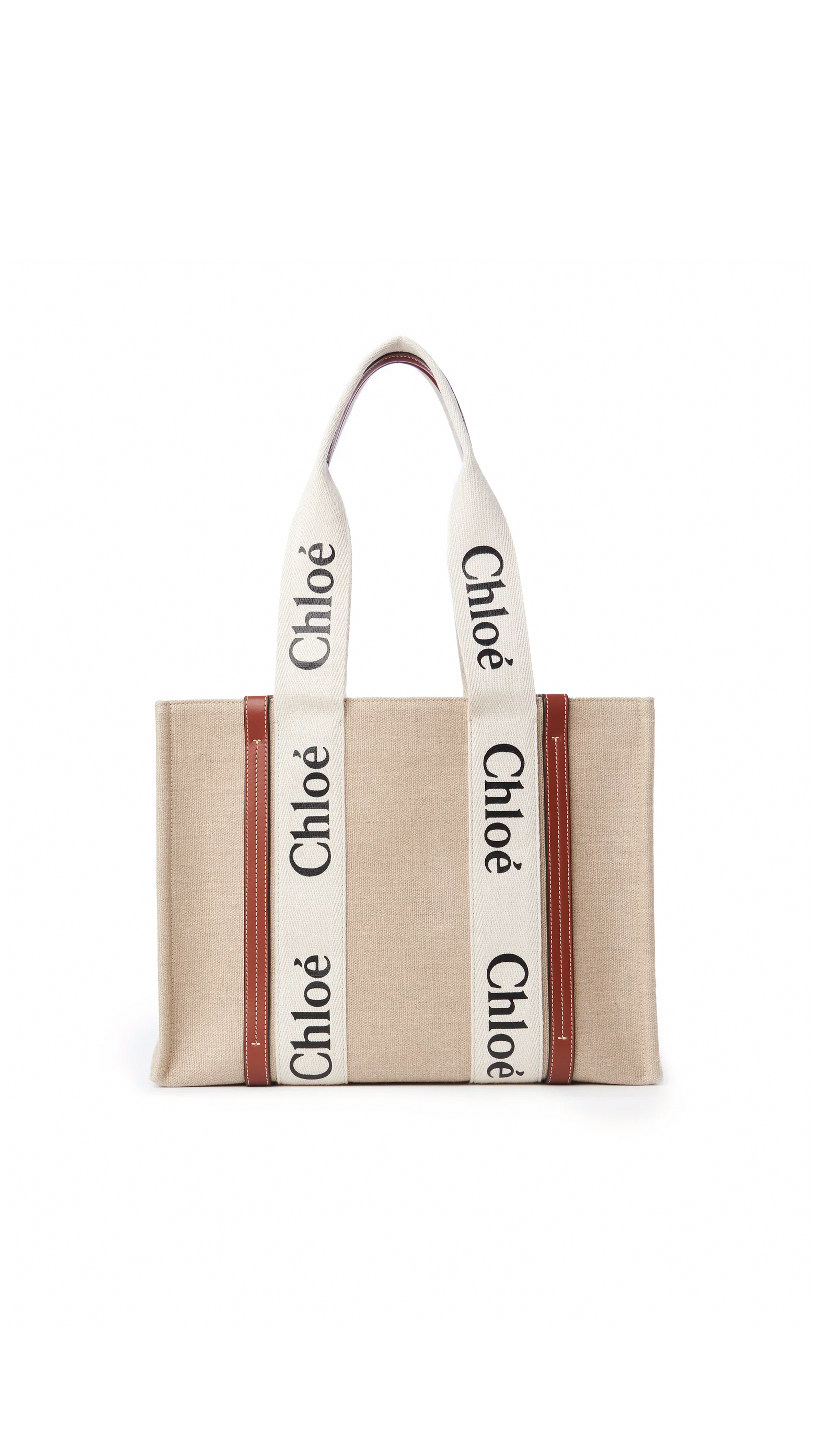 Medium Woody Tote Bag - White/Brown