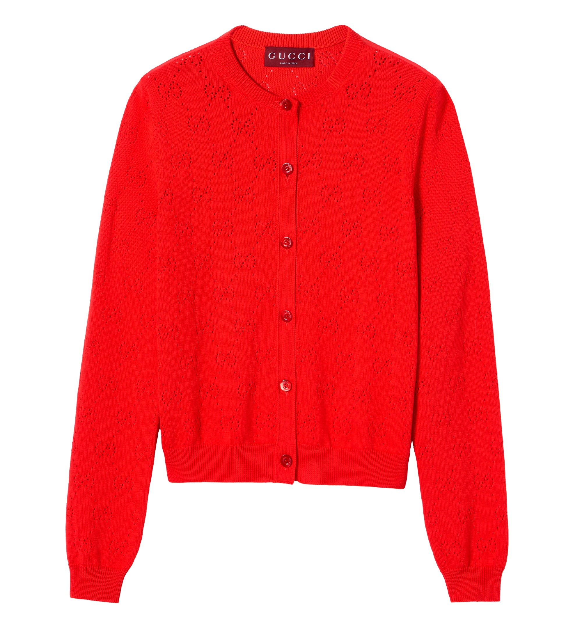 GG pointelle cotton silk cardigan