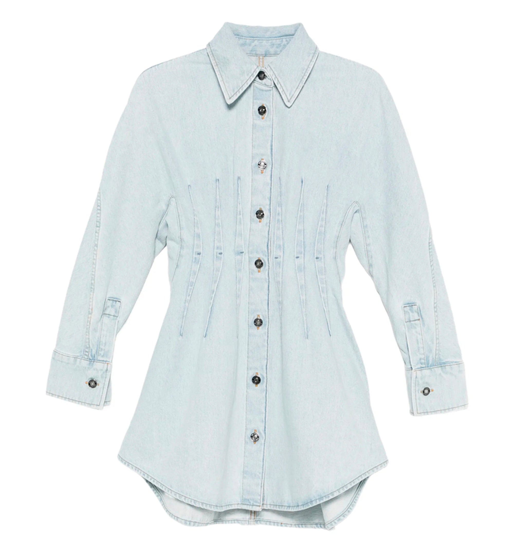 Cocoon dress in light blue denim