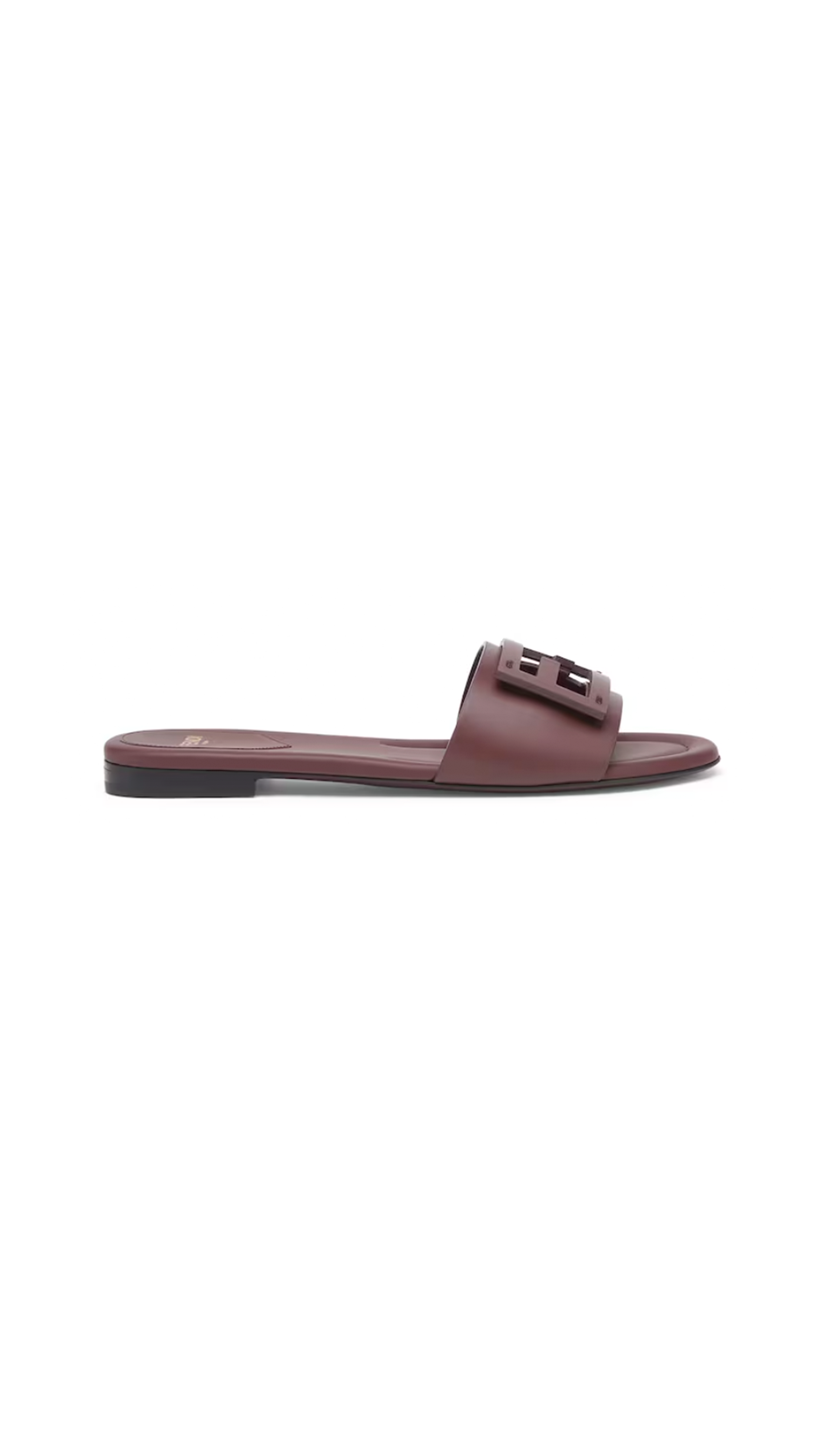 Signature Leather Slides - Dark Brown