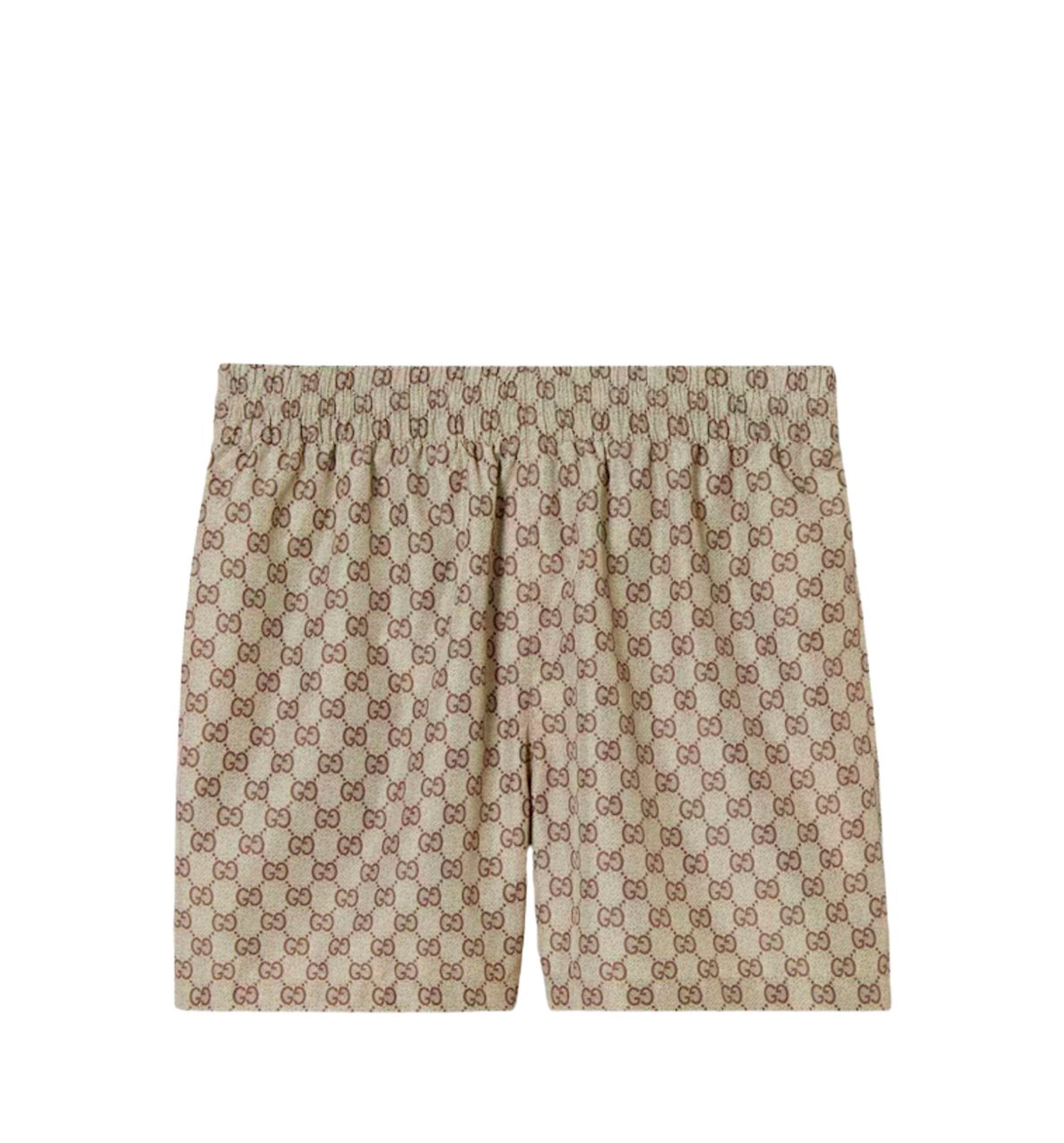 Printed polyester poplin swim shorts