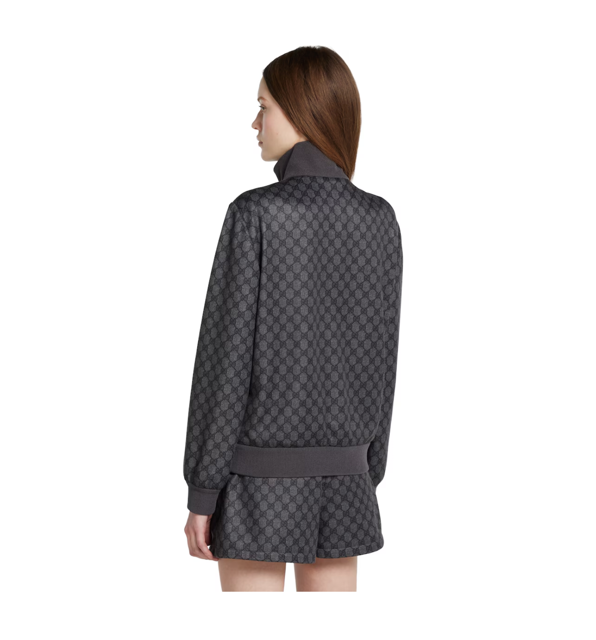 Printed Technical Jersey Zip Sweatshirt
