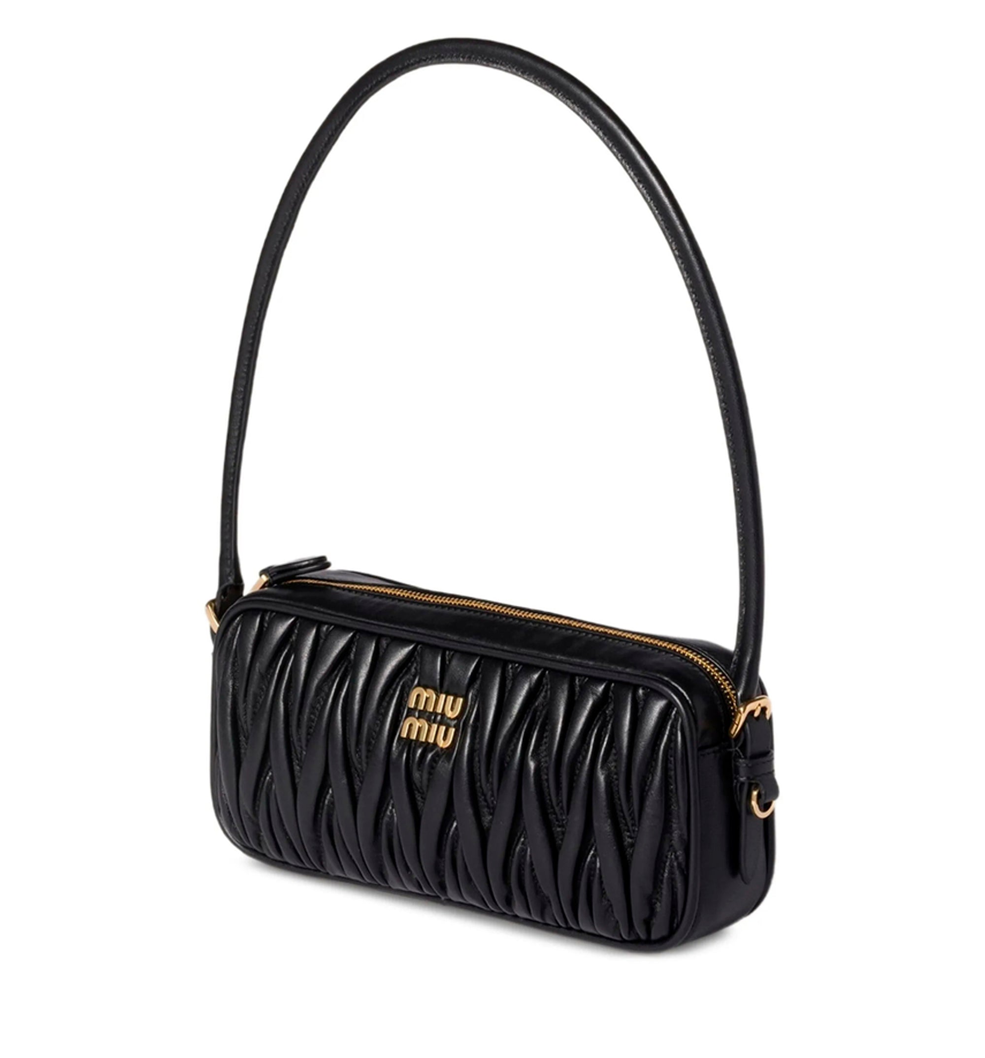 Matelassé nappa leather pouch