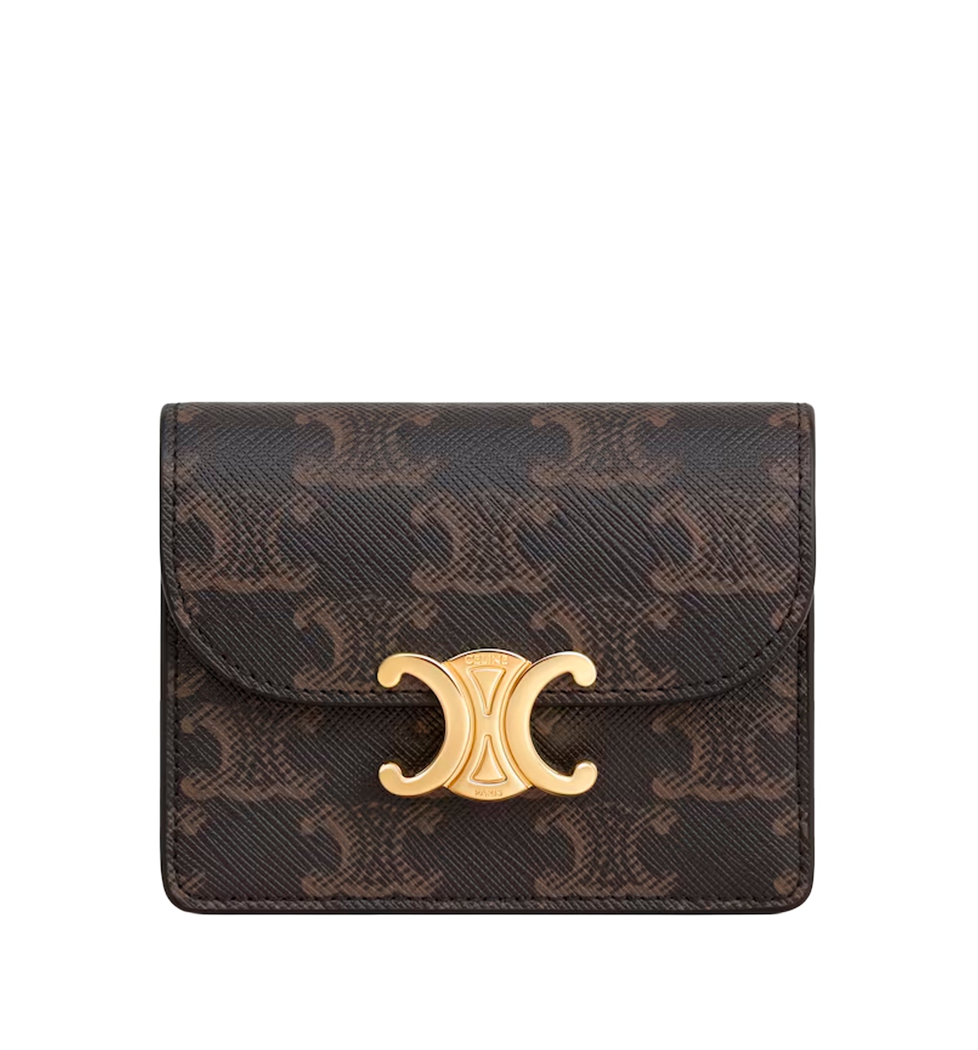 Business Card Holder Triomphe In Triomphe Canvas And Lambskin