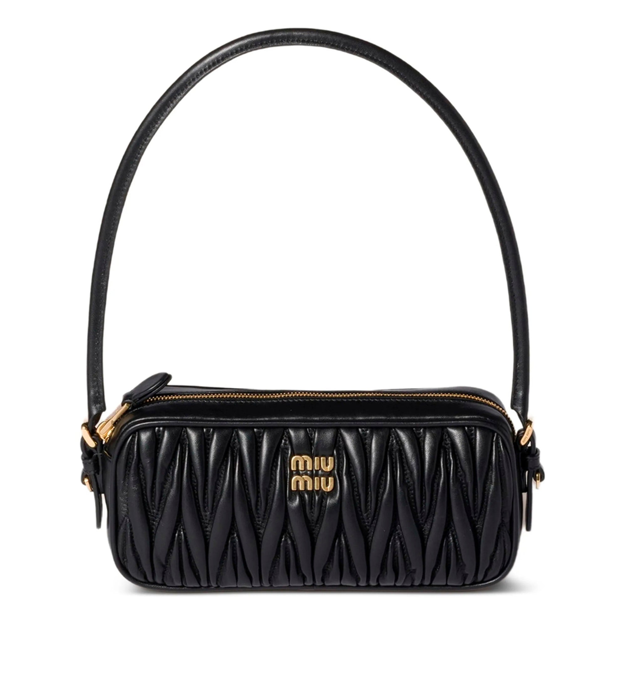 Matelassé nappa leather pouch