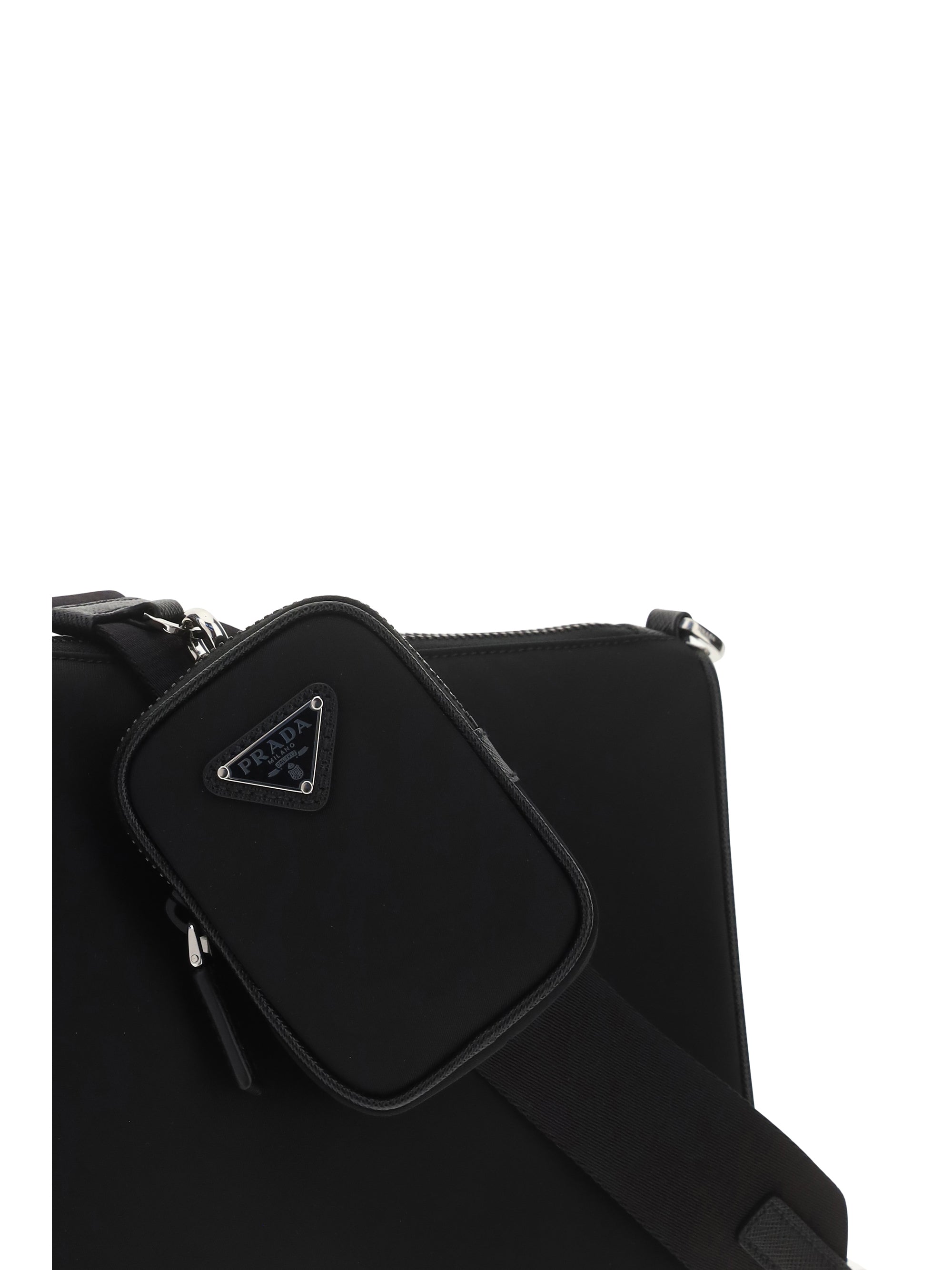 Re-Nylon and Saffiano Leather Shoulder Bag