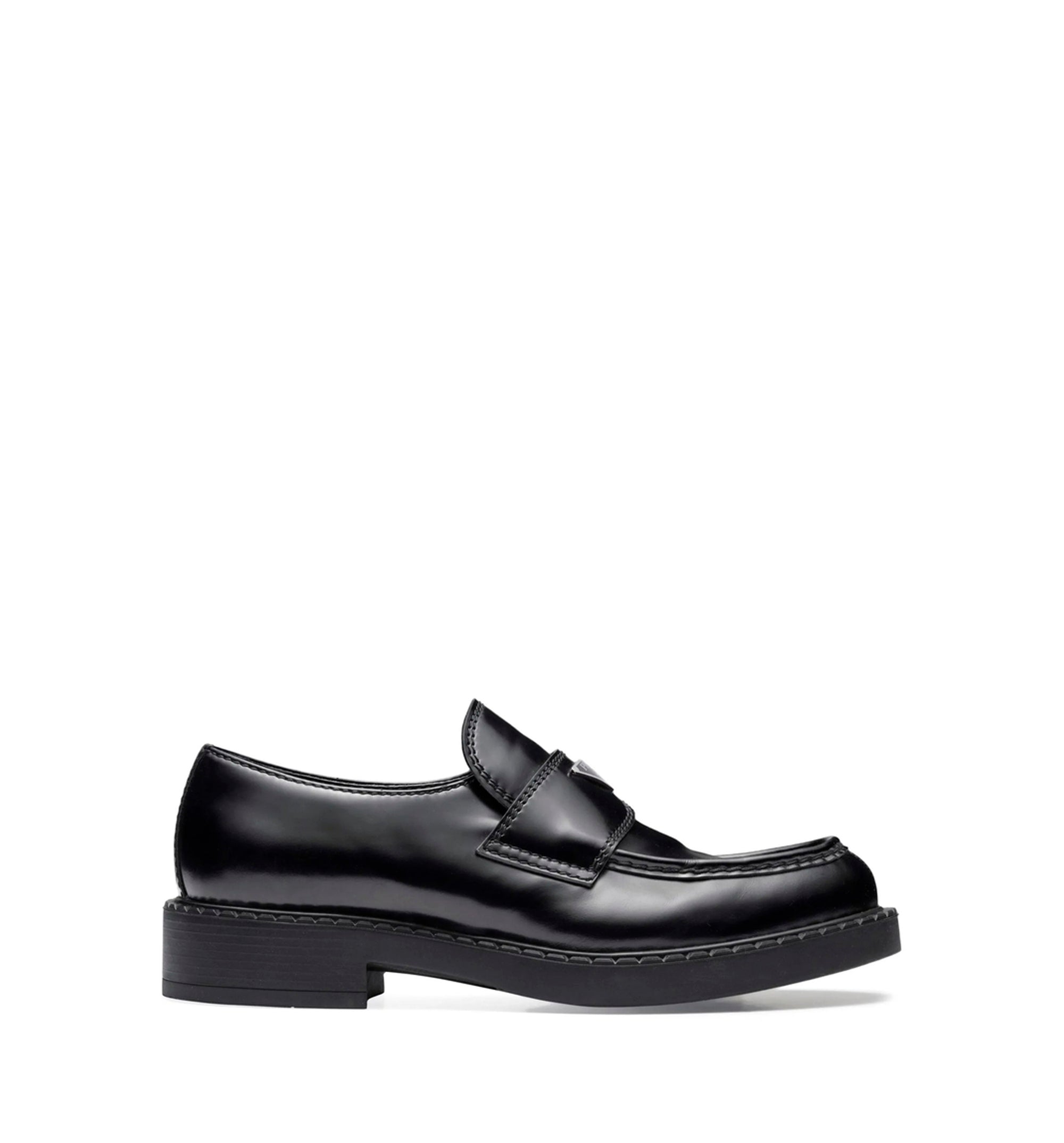 Chocolate brushed leather loafers