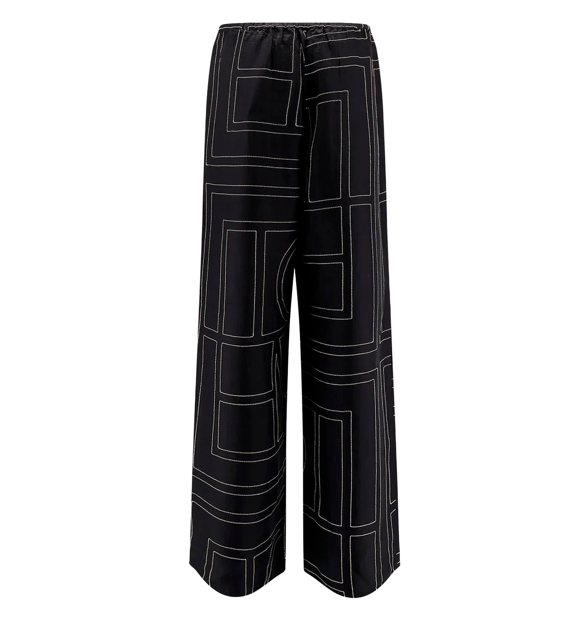 Monogram silk trousers
