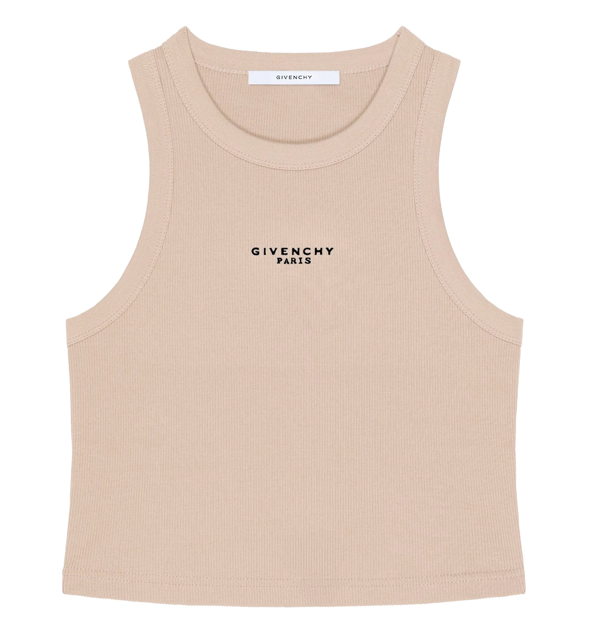 Cropped tank top in cotton with Givenchy Paris print