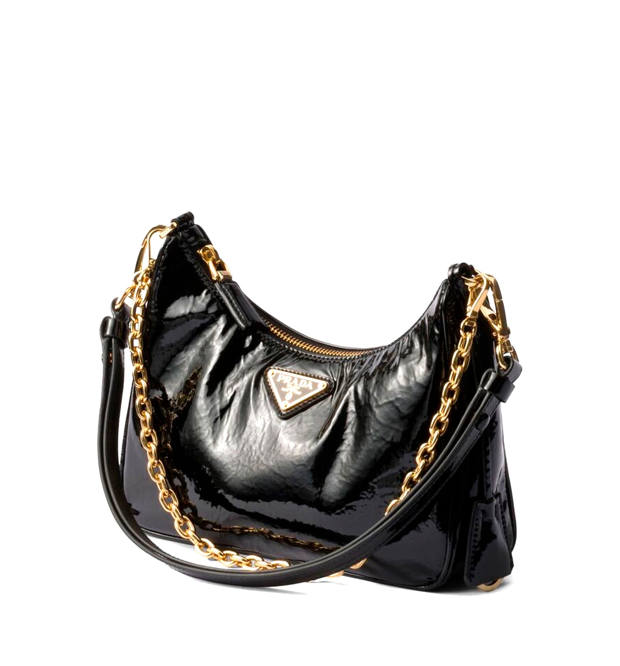Prada Re-Edition mini naplak patent leather bag