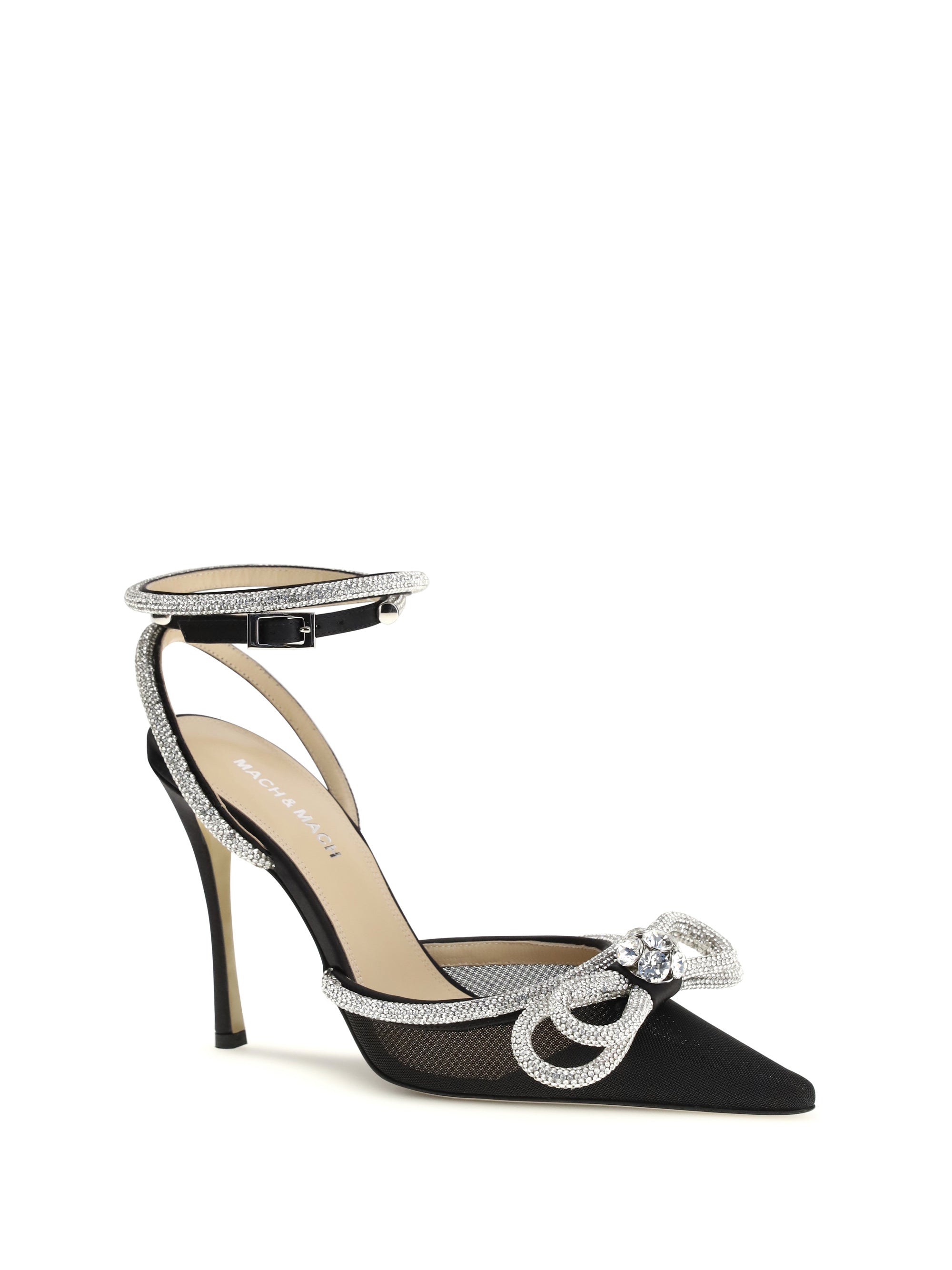 Black Silk High Heel Pumps
