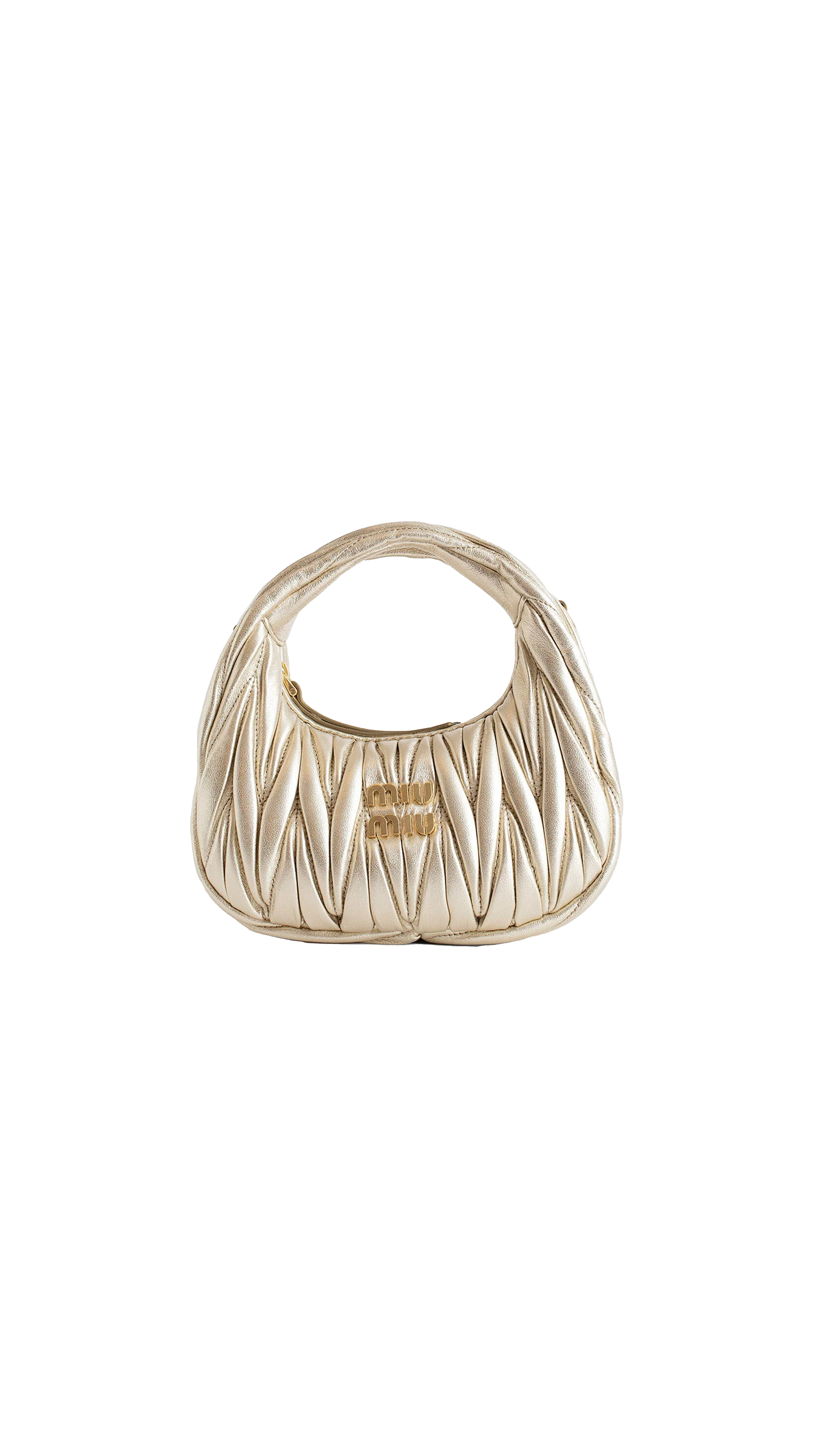 Wander Matelassé Nappa Leather Hobo Mini-bag - Gold