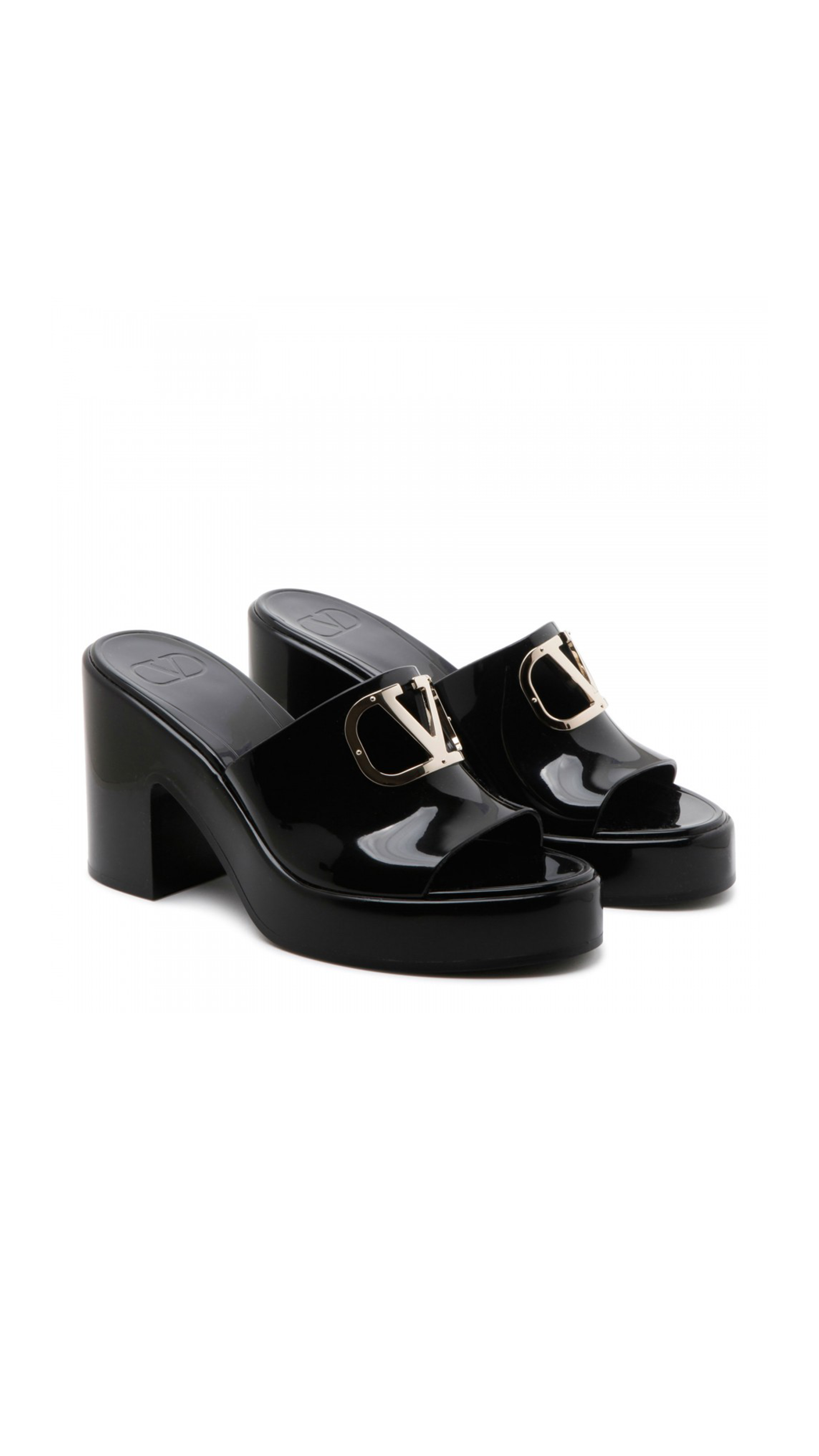 Vlogo Signature Rubber Mules 100MM - Black