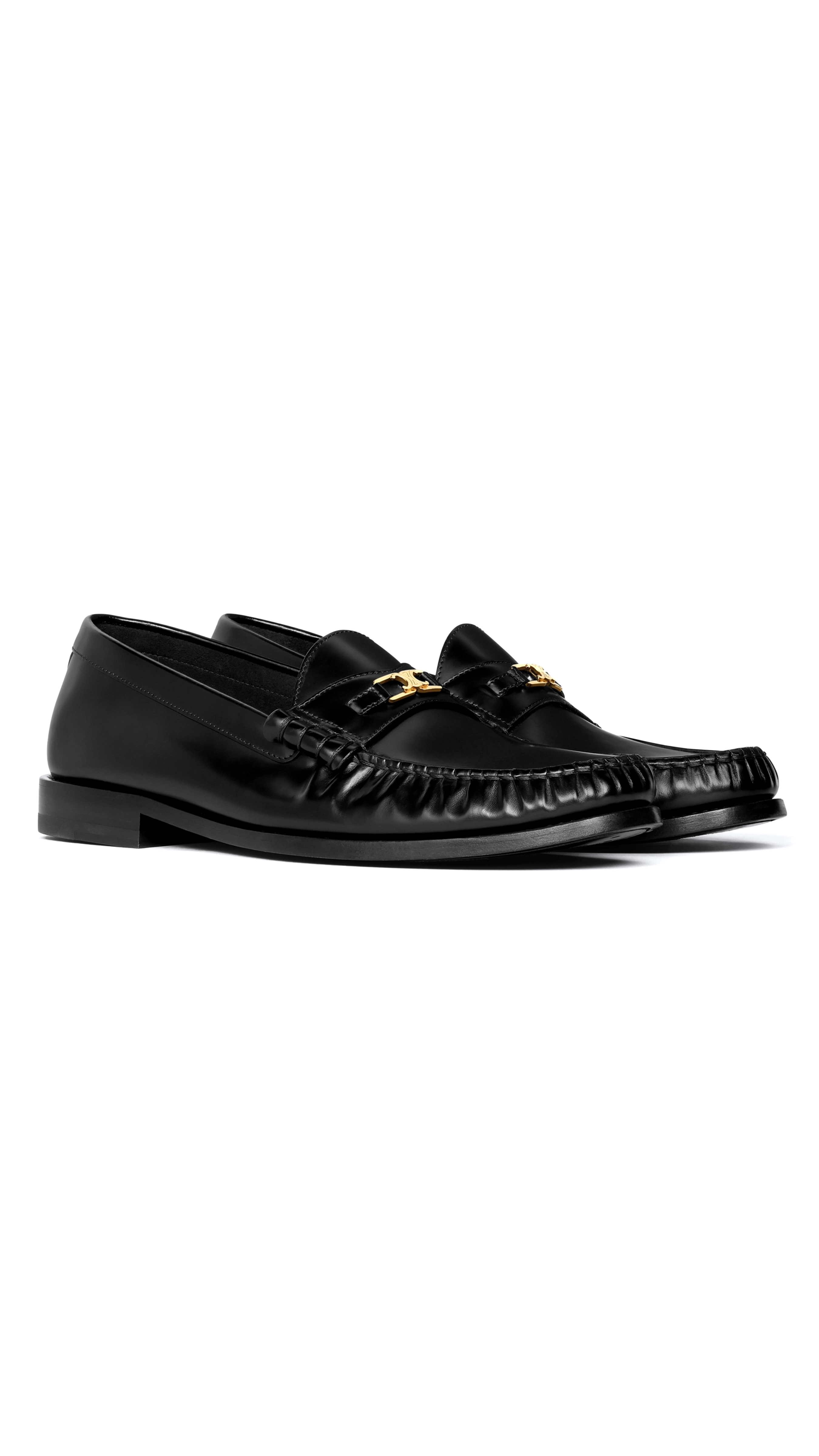 Celine Luco Triomphe Loafer in Polished Bull - Black