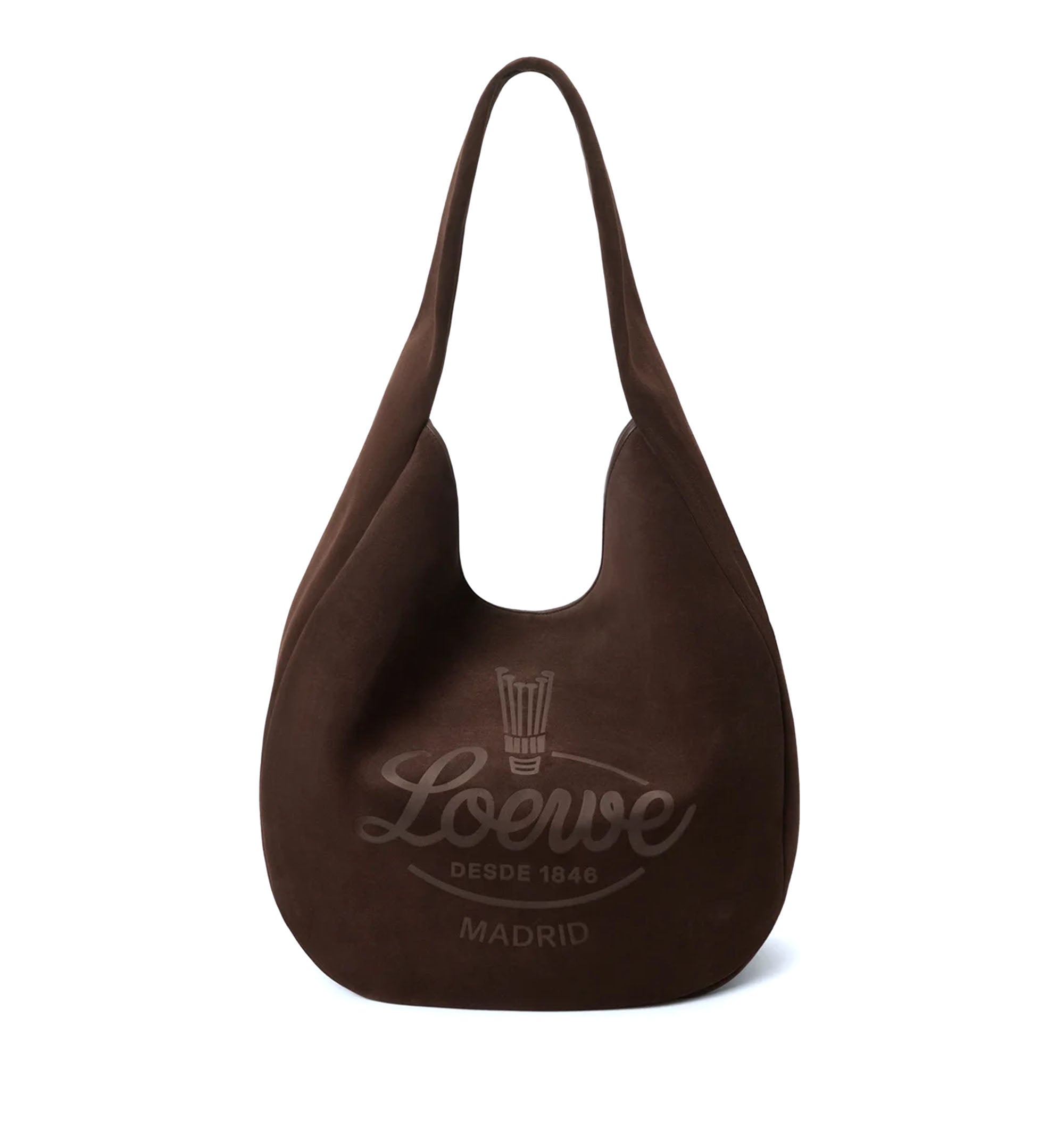 Roomy hobo in suede calfskin