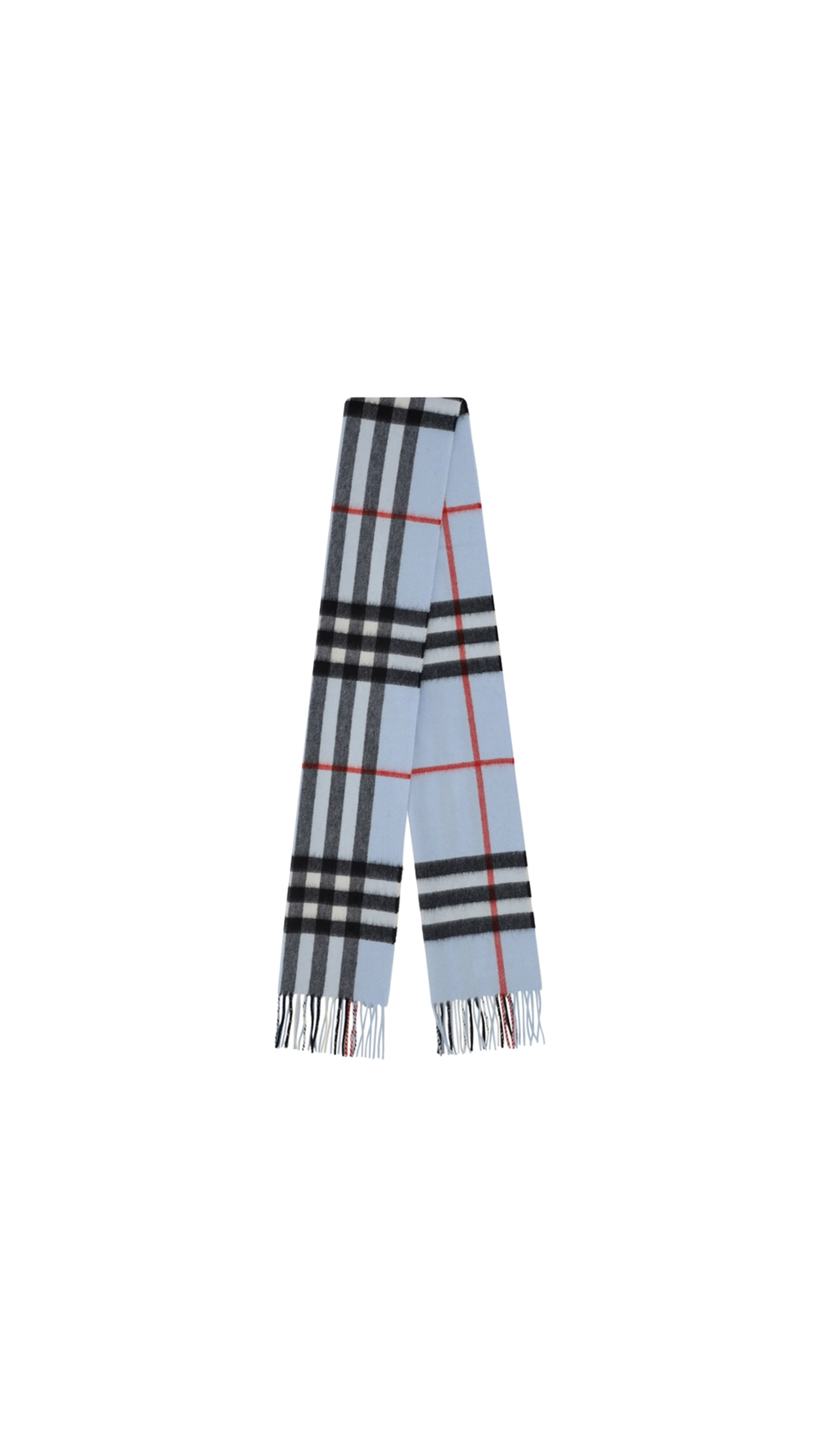 Check Cashmere Scarf - Light Blue