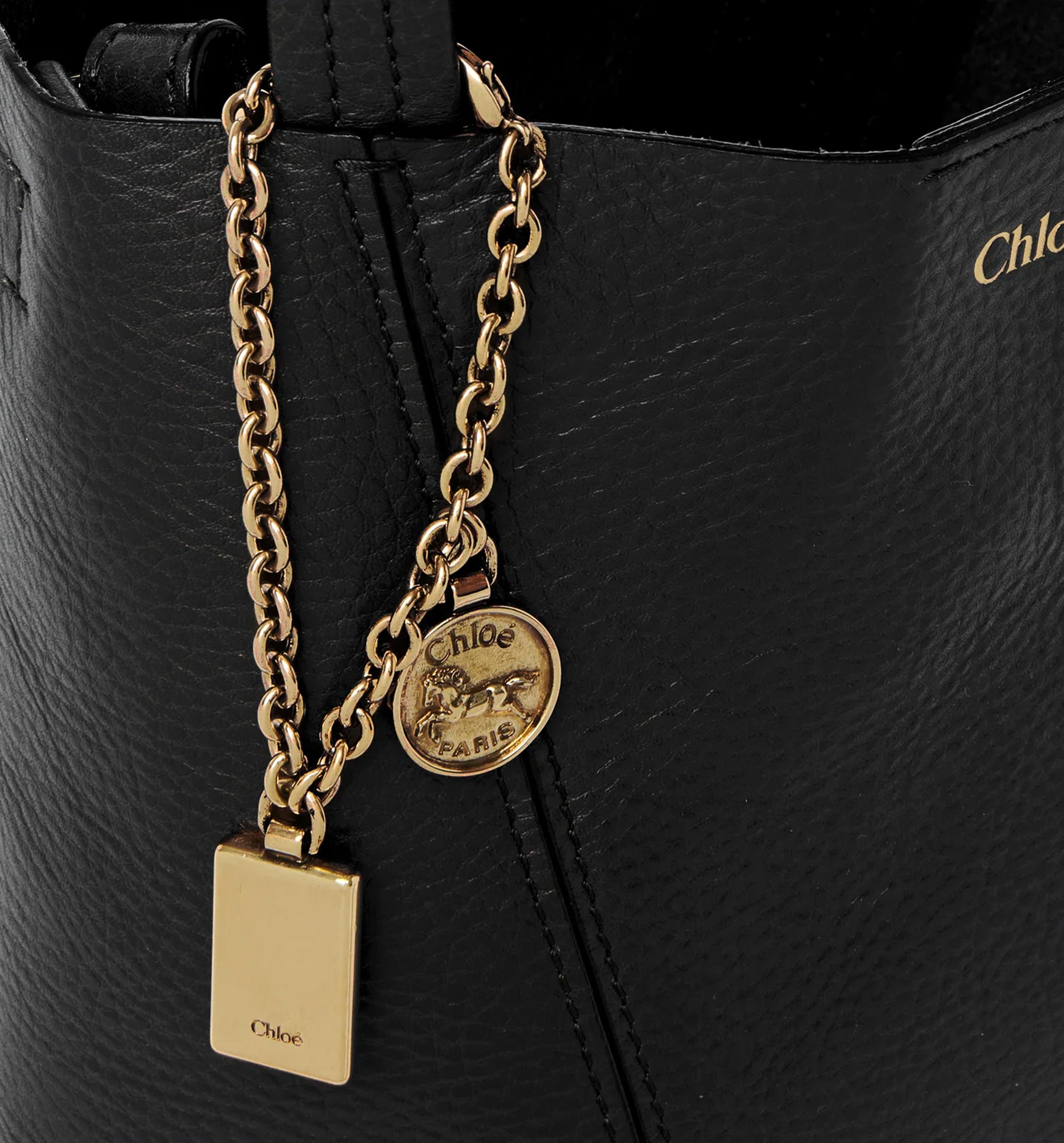 Small Chloé Spin Tote Bag In Grained Leather