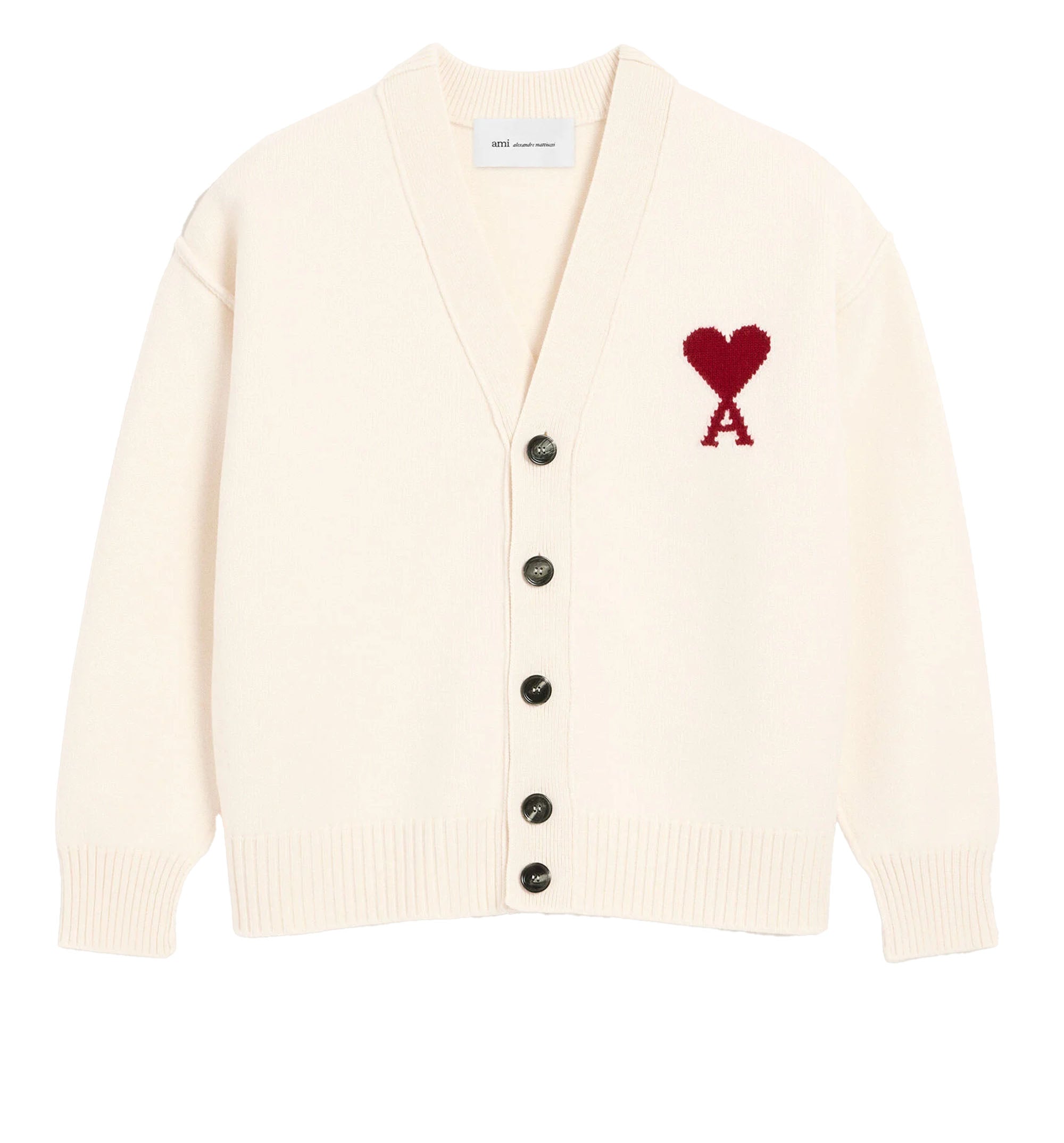 Natural wool cardigan with Ami de Coeur