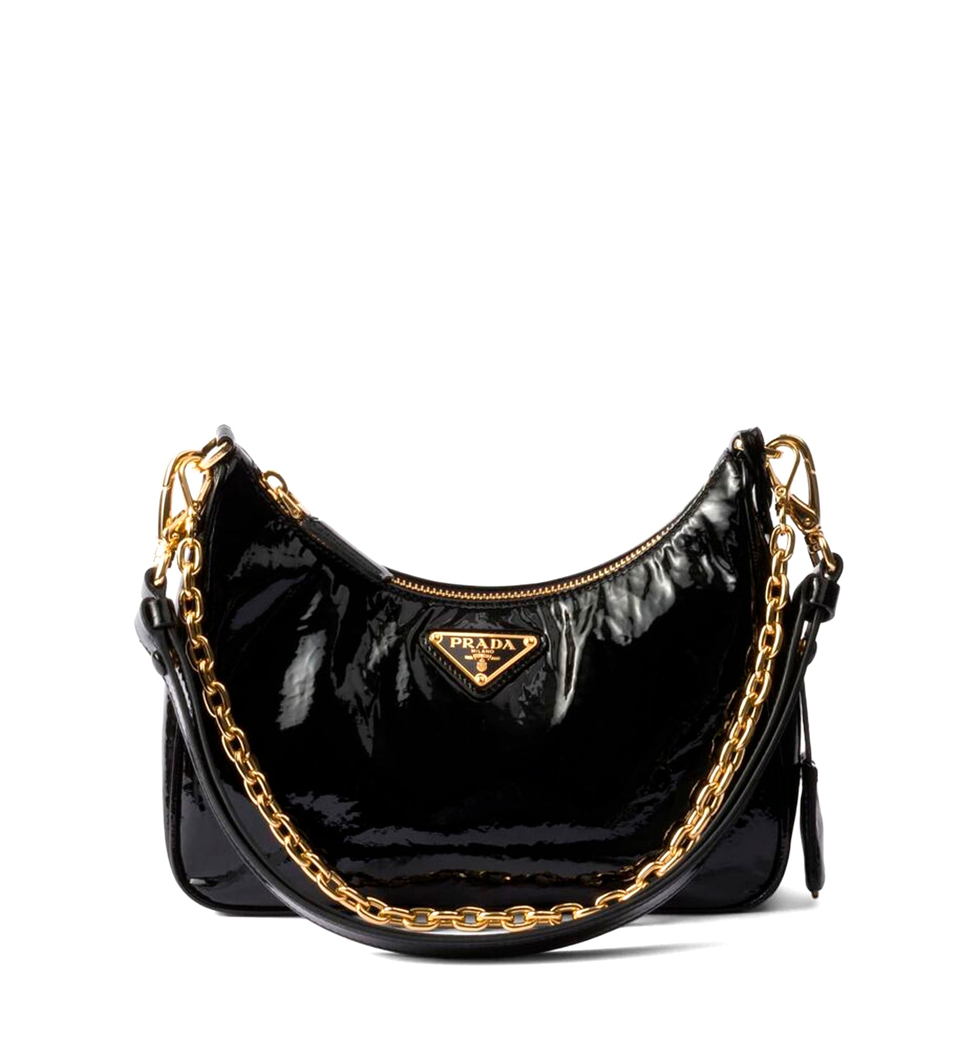 Prada Re-Edition mini naplak patent leather bag