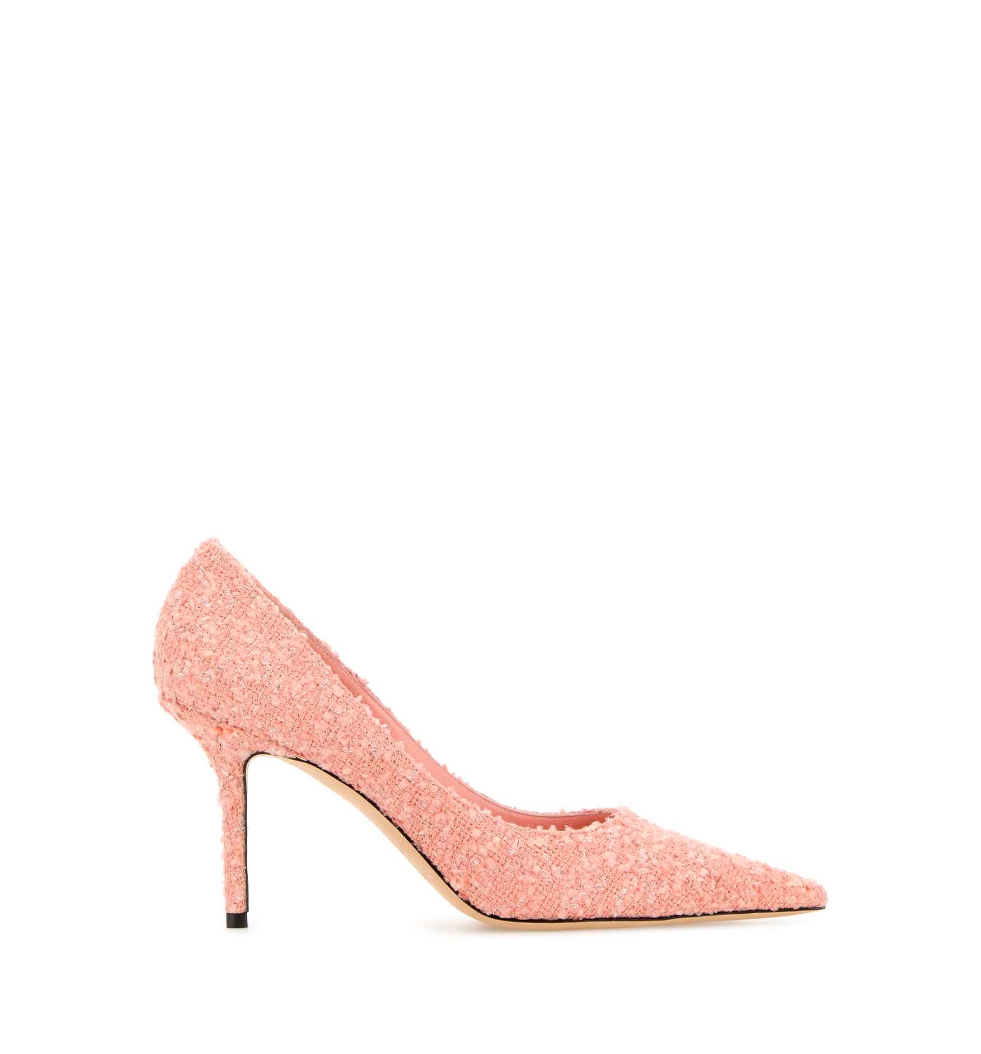 Pink tweed Love pumps