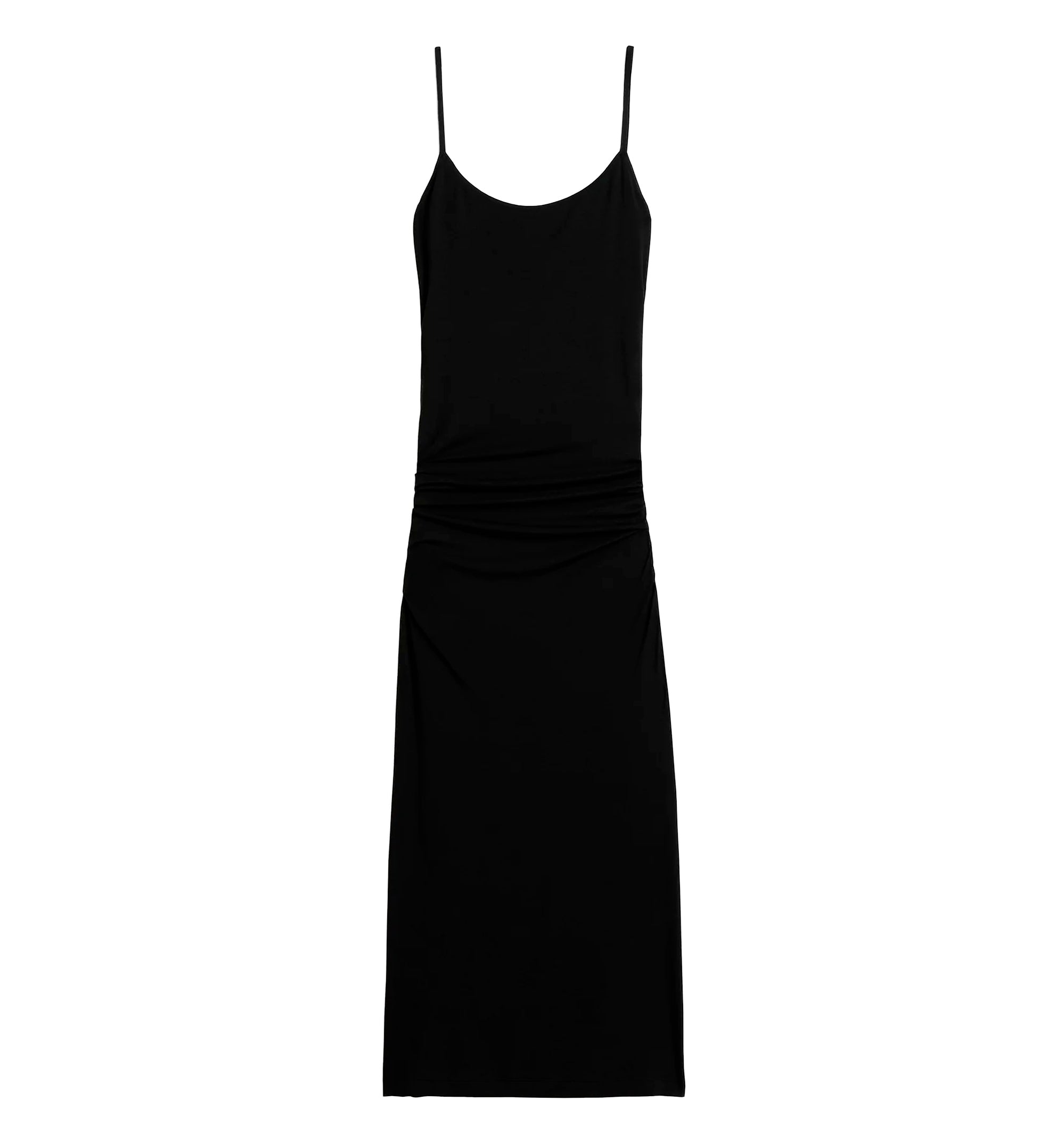Draped slip dress black