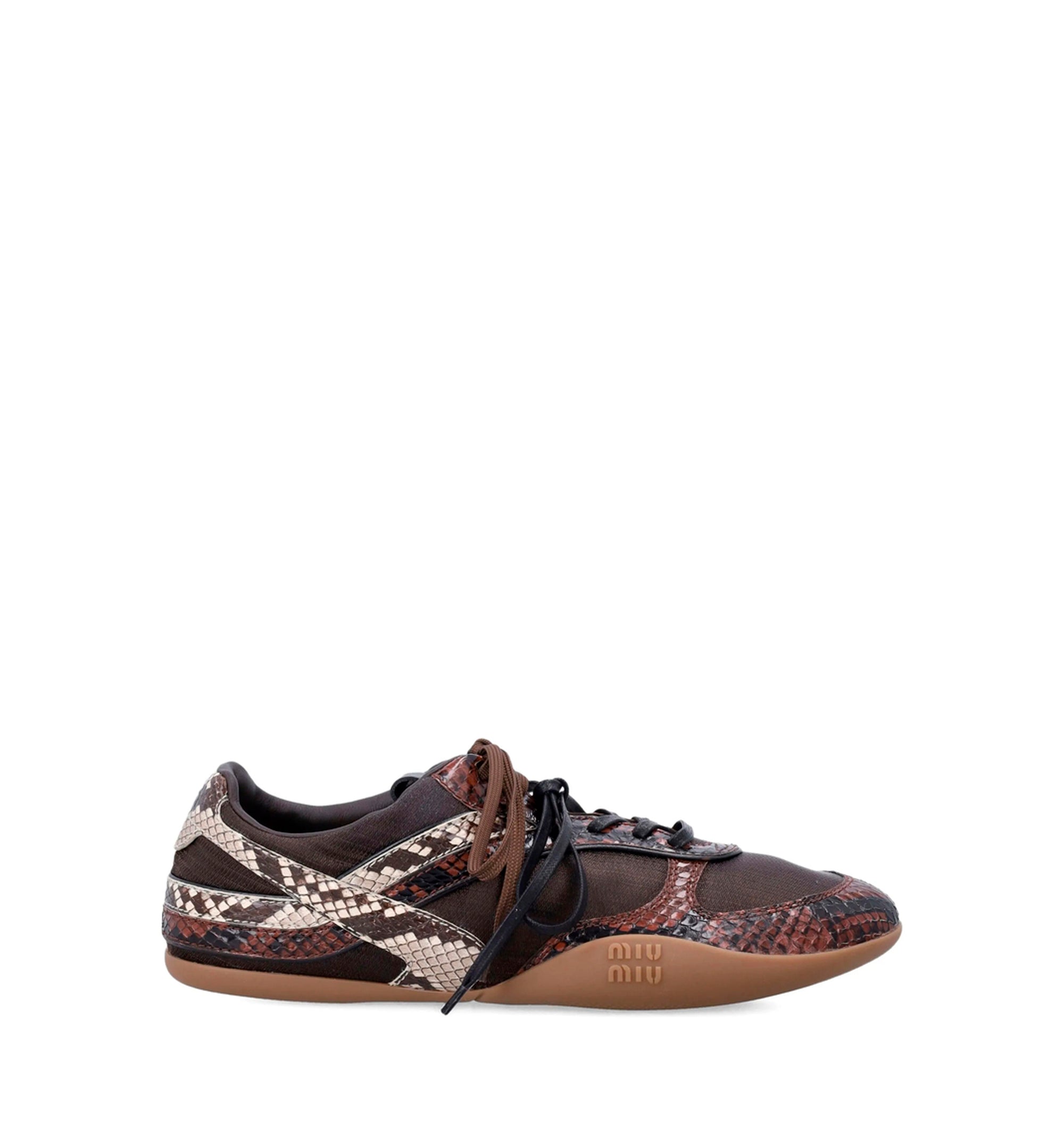 Snakeskin-effect Leather Sneakers