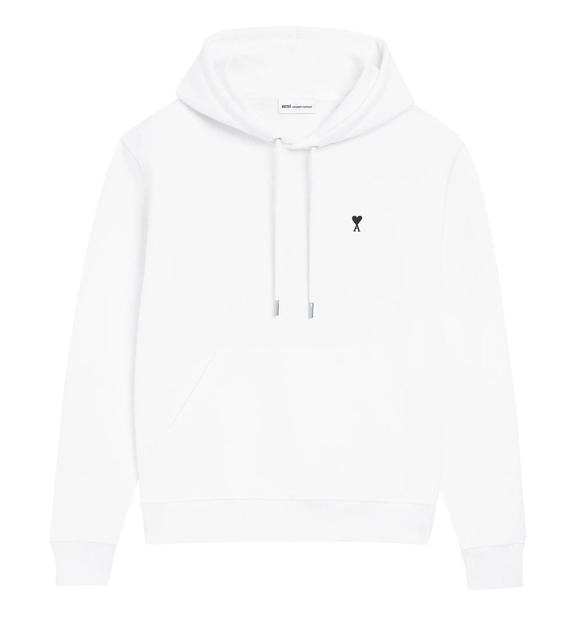White cotton hoodie with Ami de Coeur
