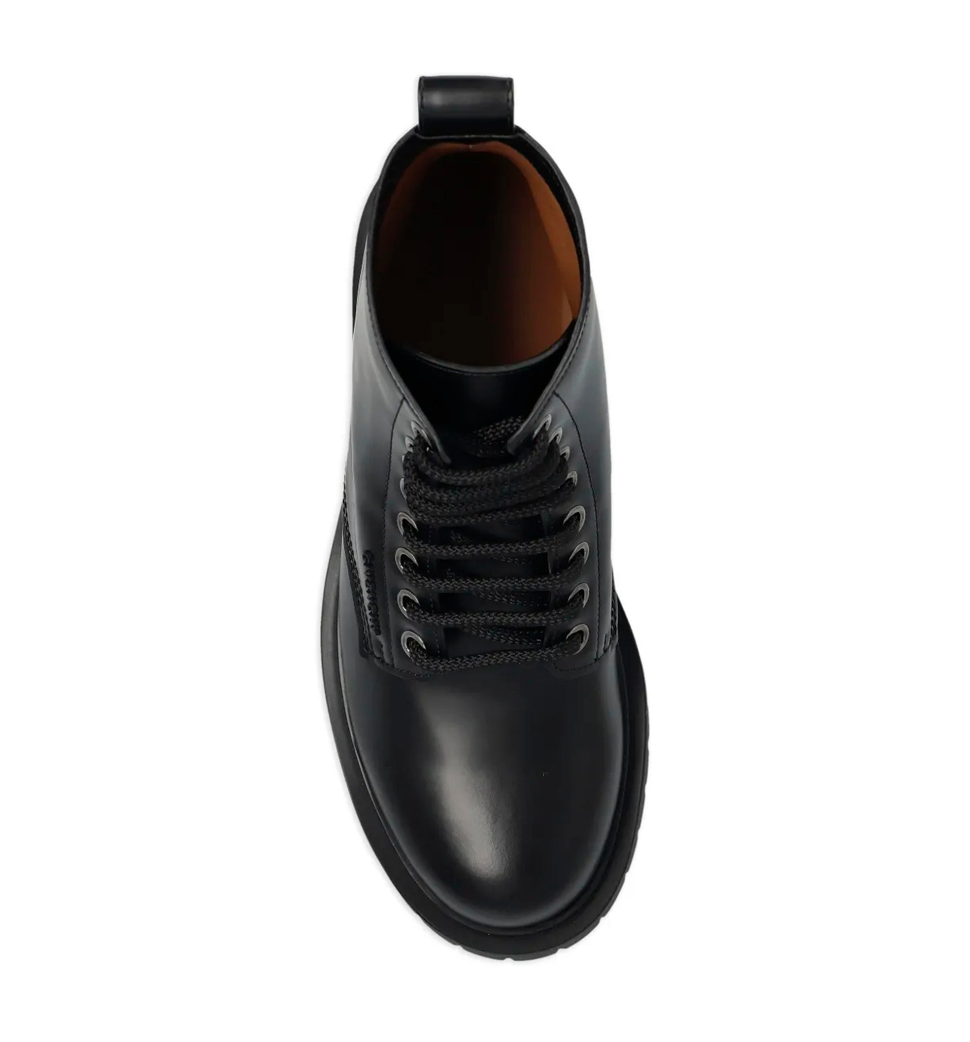 Lace-up Leather Biker Boots