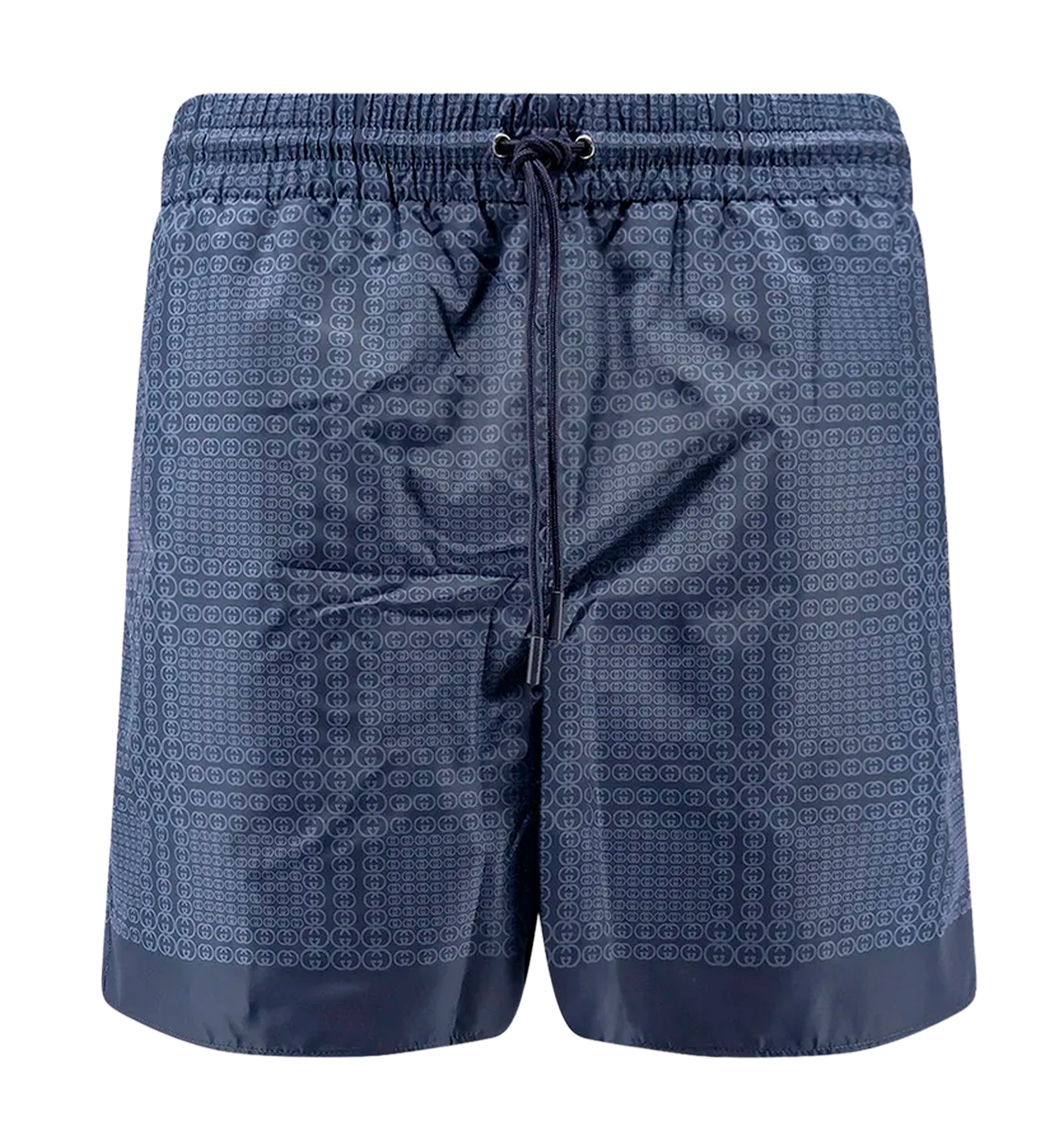 Printed technical poplin swim shorts