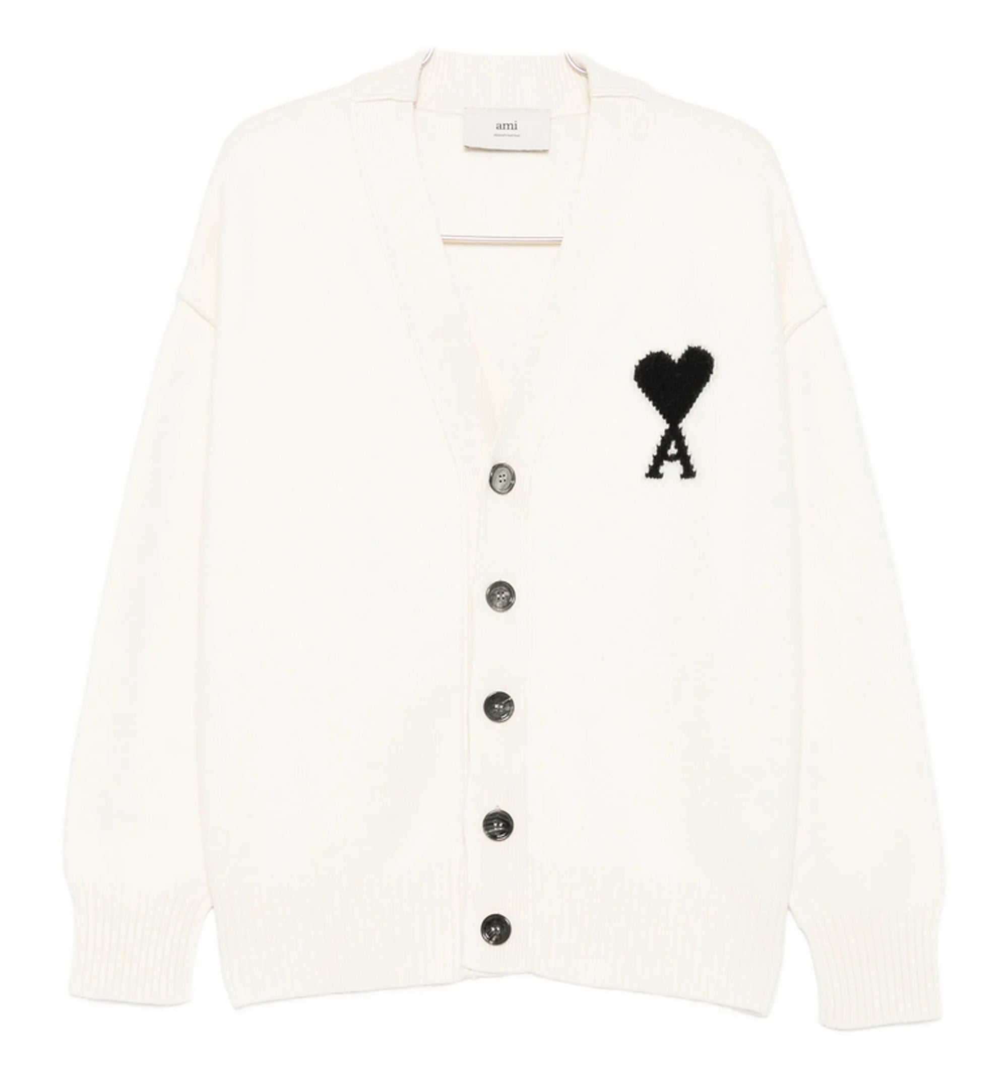 Natural wool cardigan with Ami de Coeur