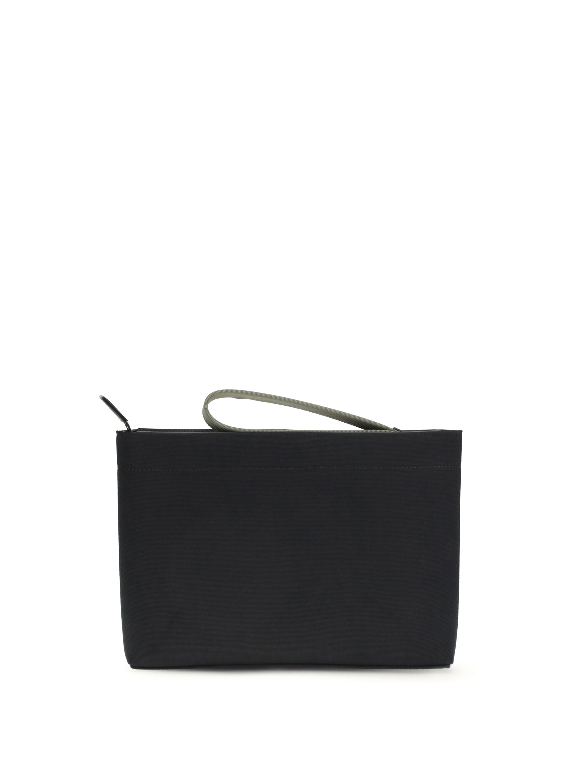 Logo-Print Canvas Clutch Pouch