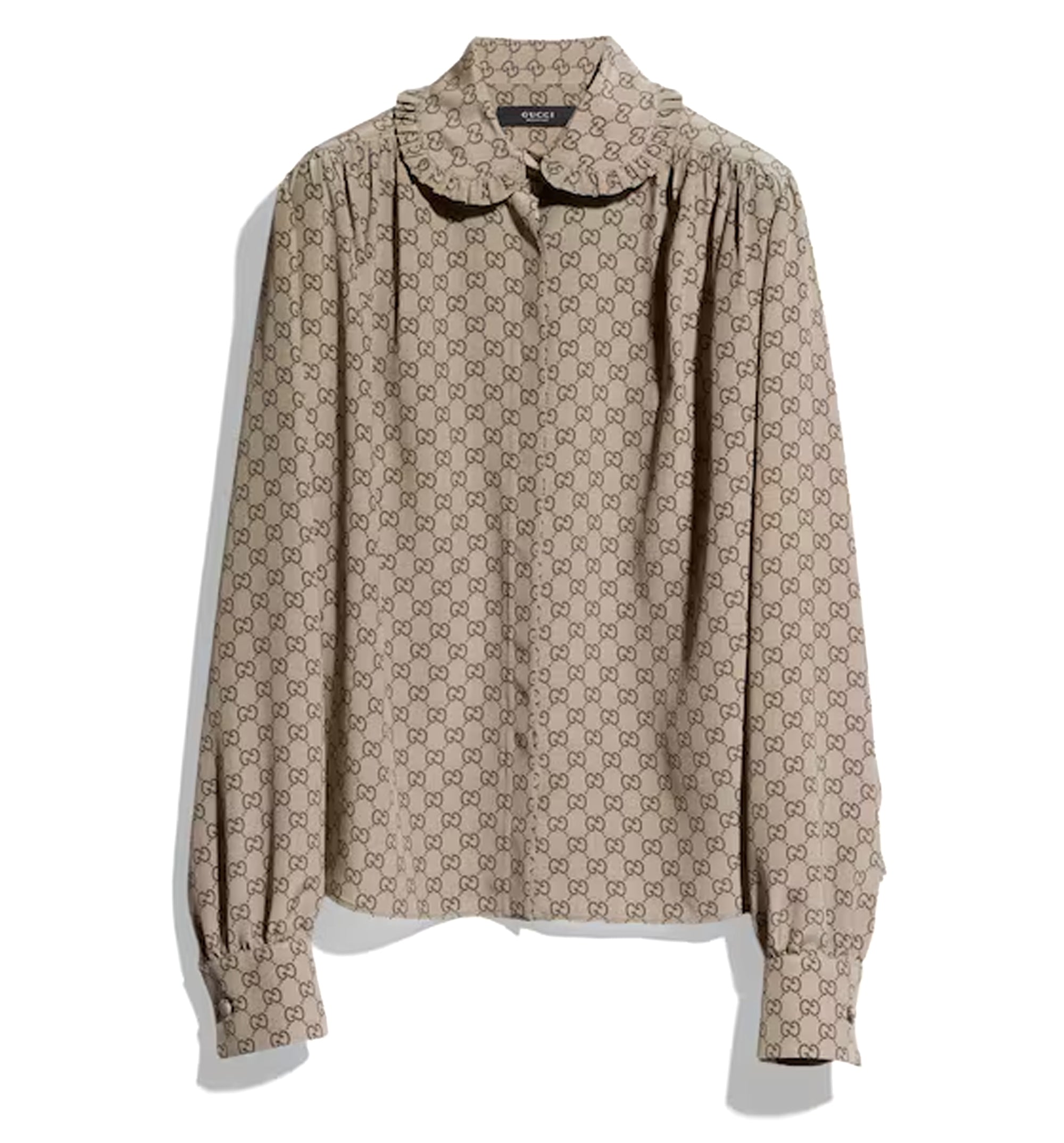 Printed silk crêpe de chine shirt