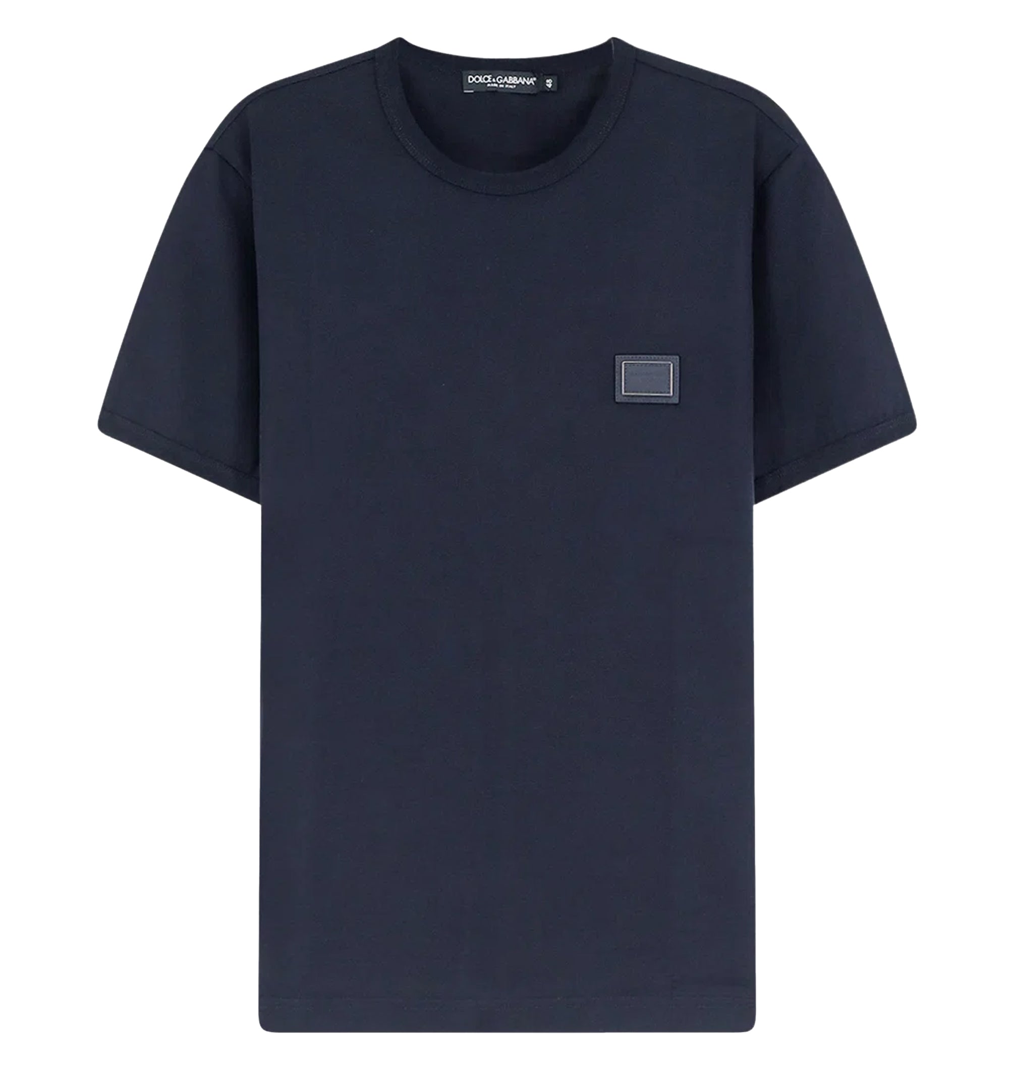 Cotton t-shirt with logo plate