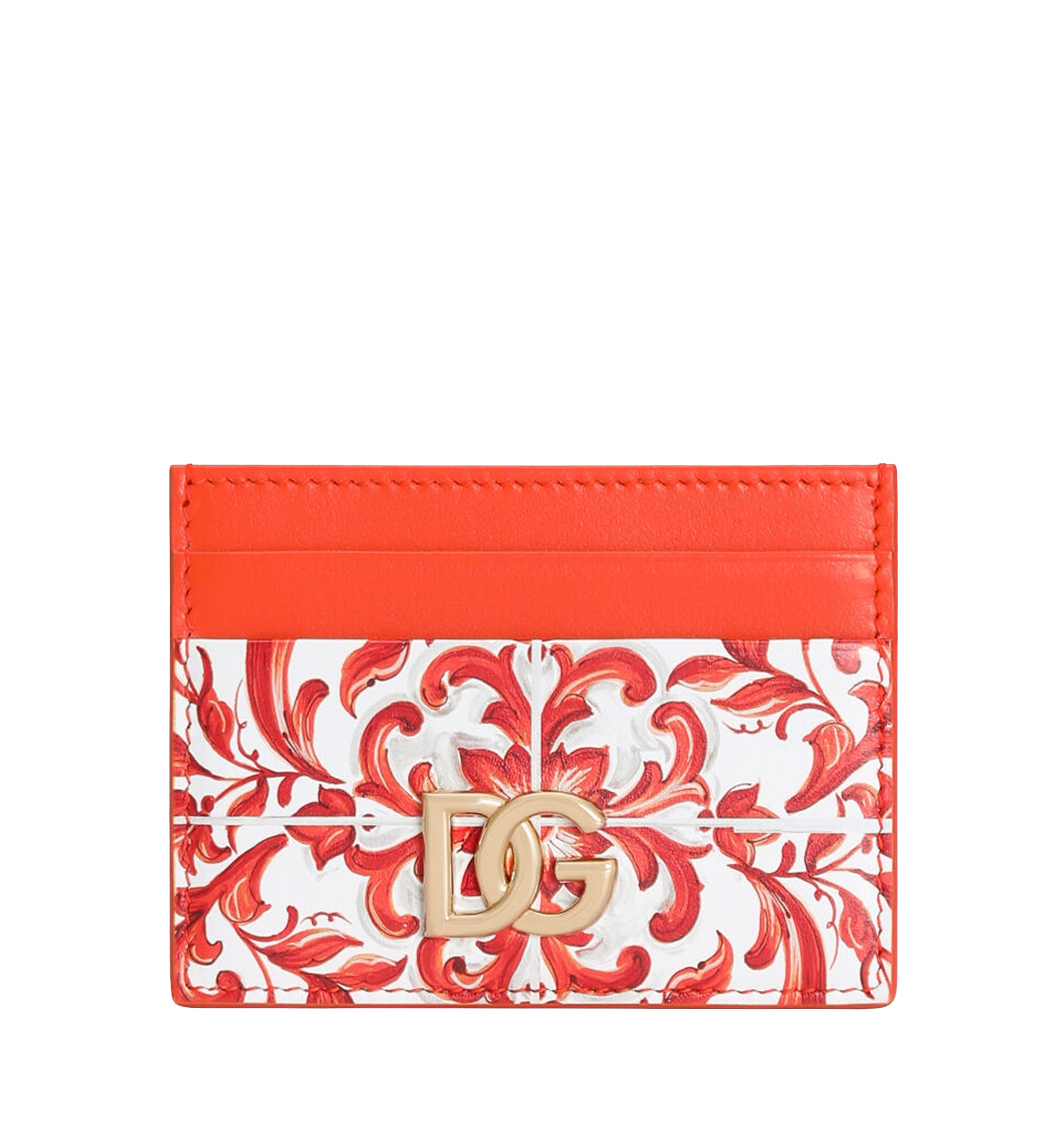 3.5 card holder in majolica-print calfskin