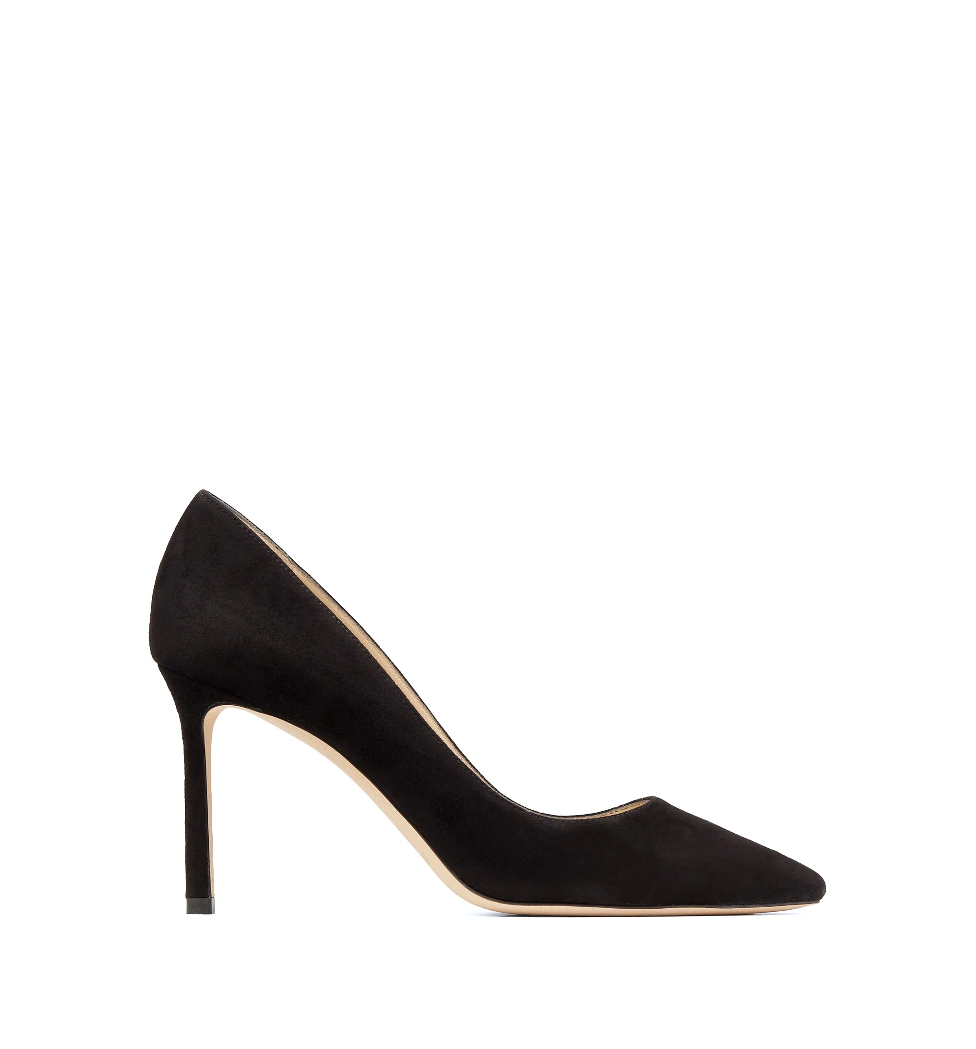 Black Suede Pointed Pumps