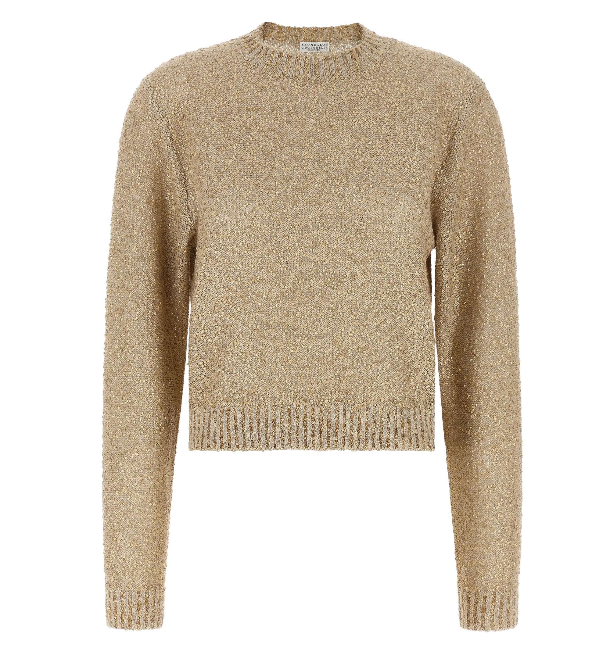 Sequin-embellished knitted sweater