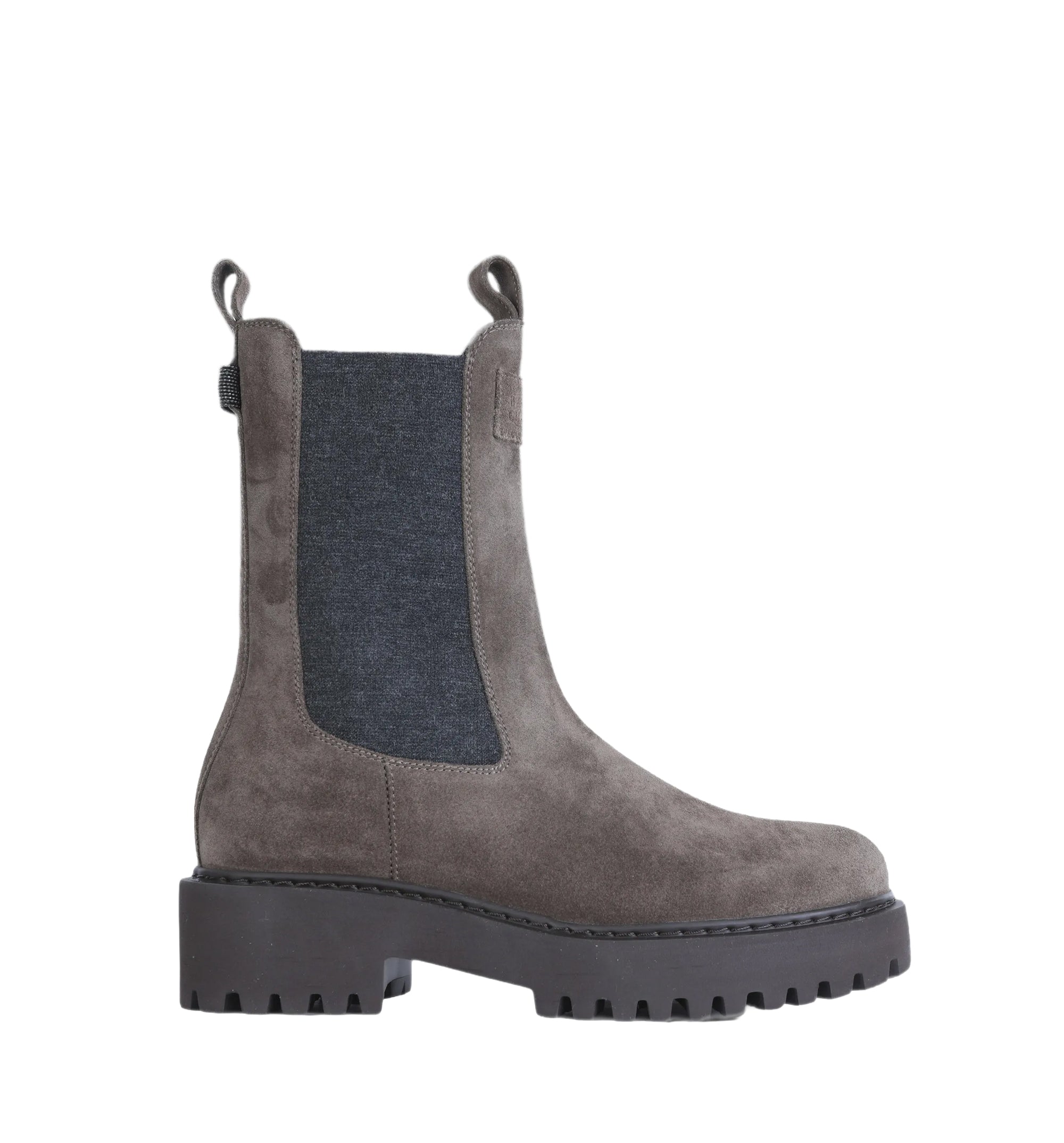 Suede panelled ankle boots