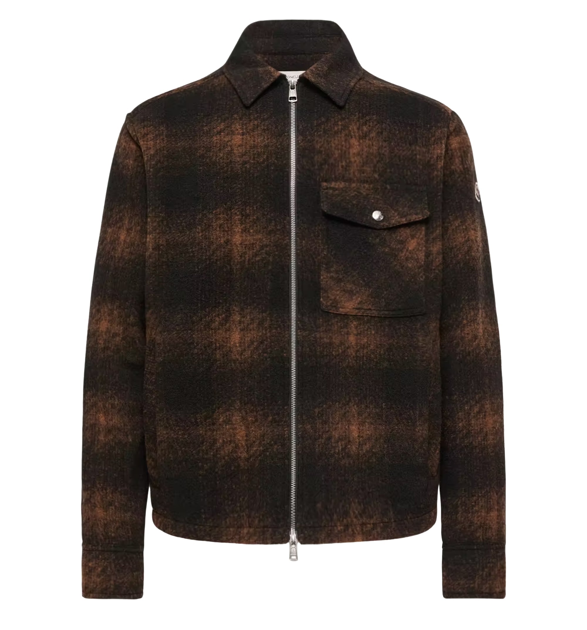 Check Jersey Zip-up Shirt