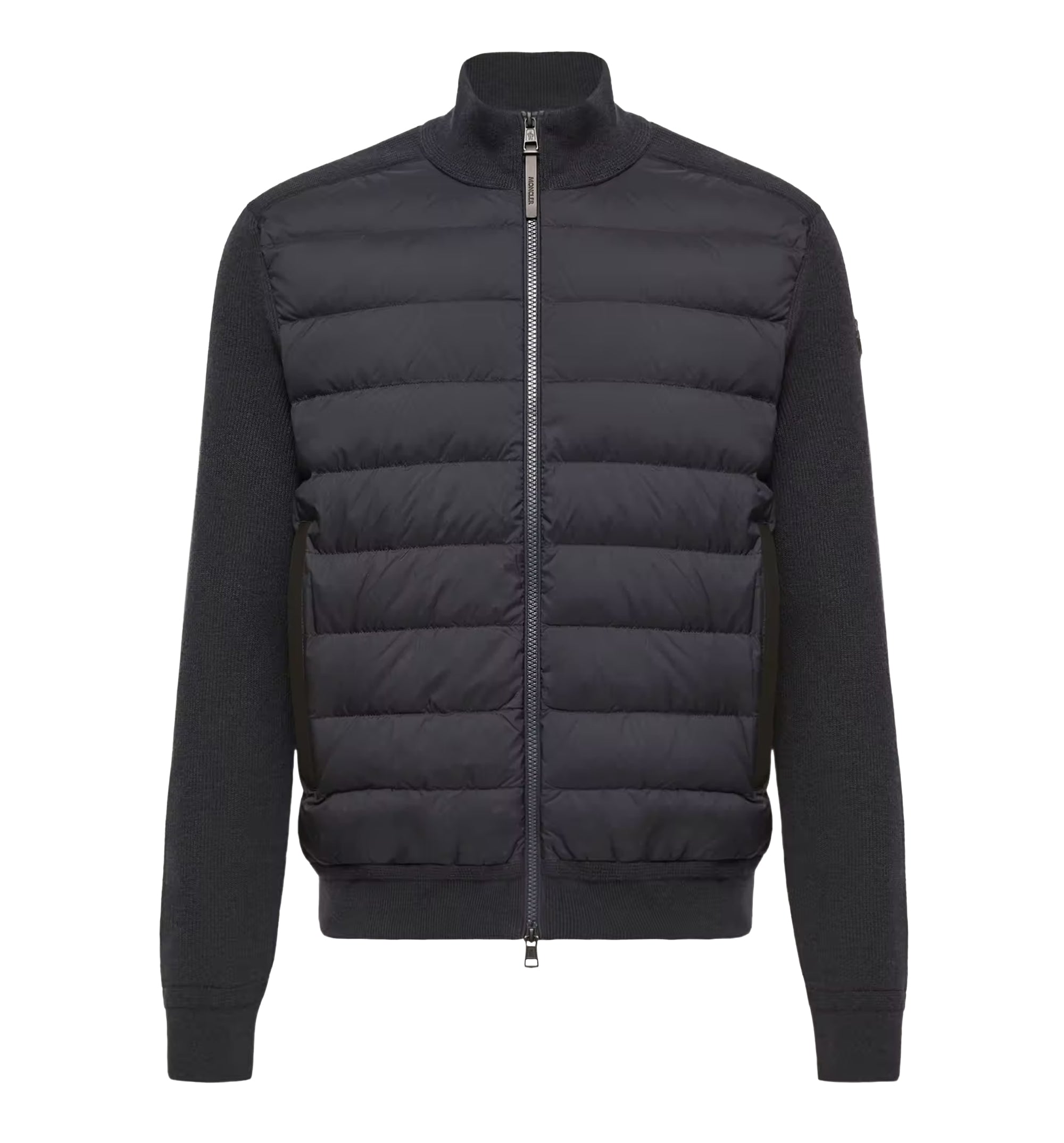 Wool & Cashmere Blend Padded Zip-Up Cardigan