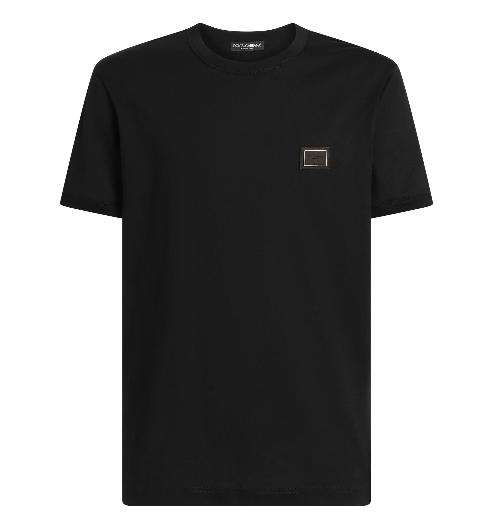 Cotton t-shirt with logo plate