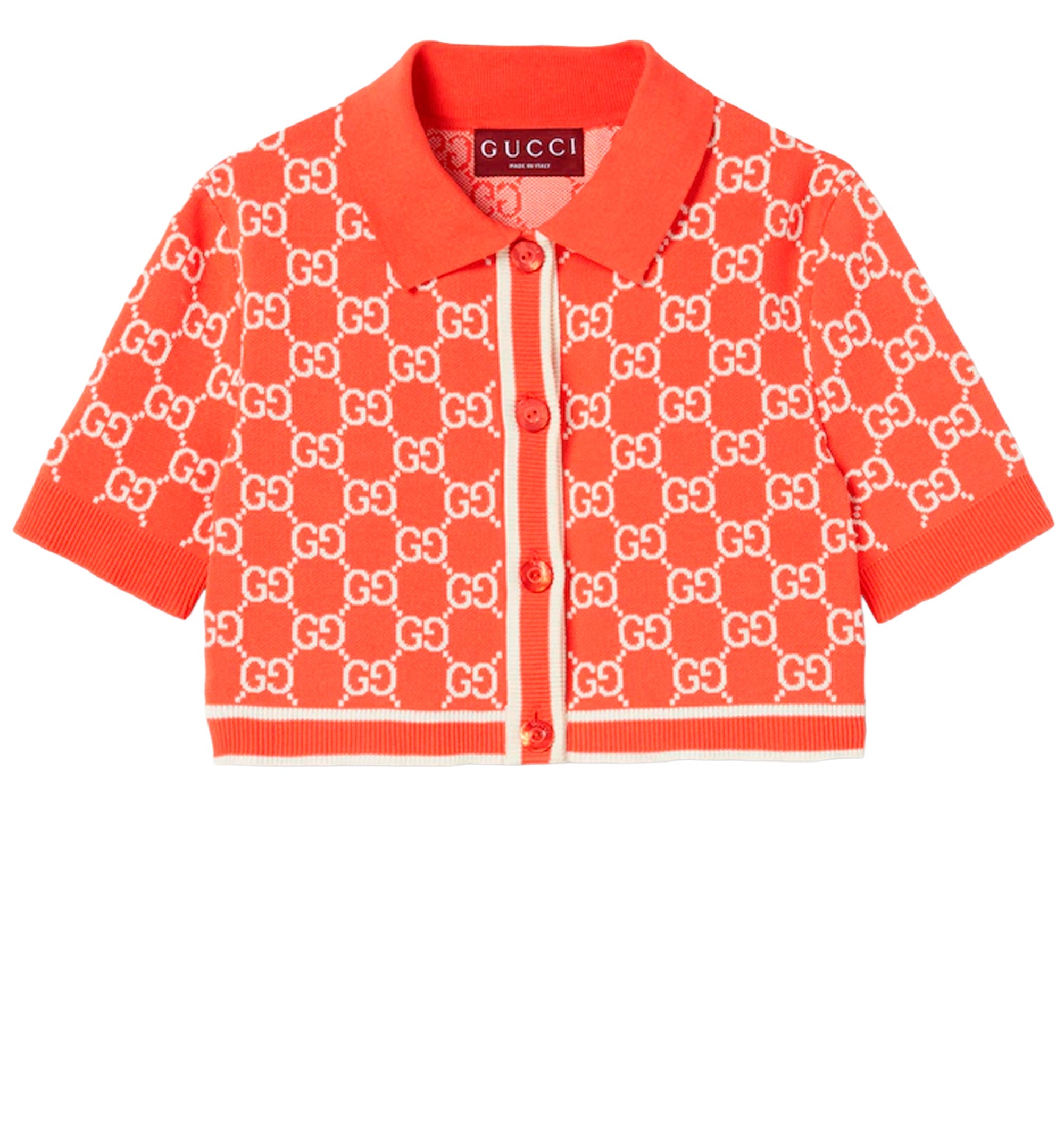 GG cotton jacquard cropped cardigan